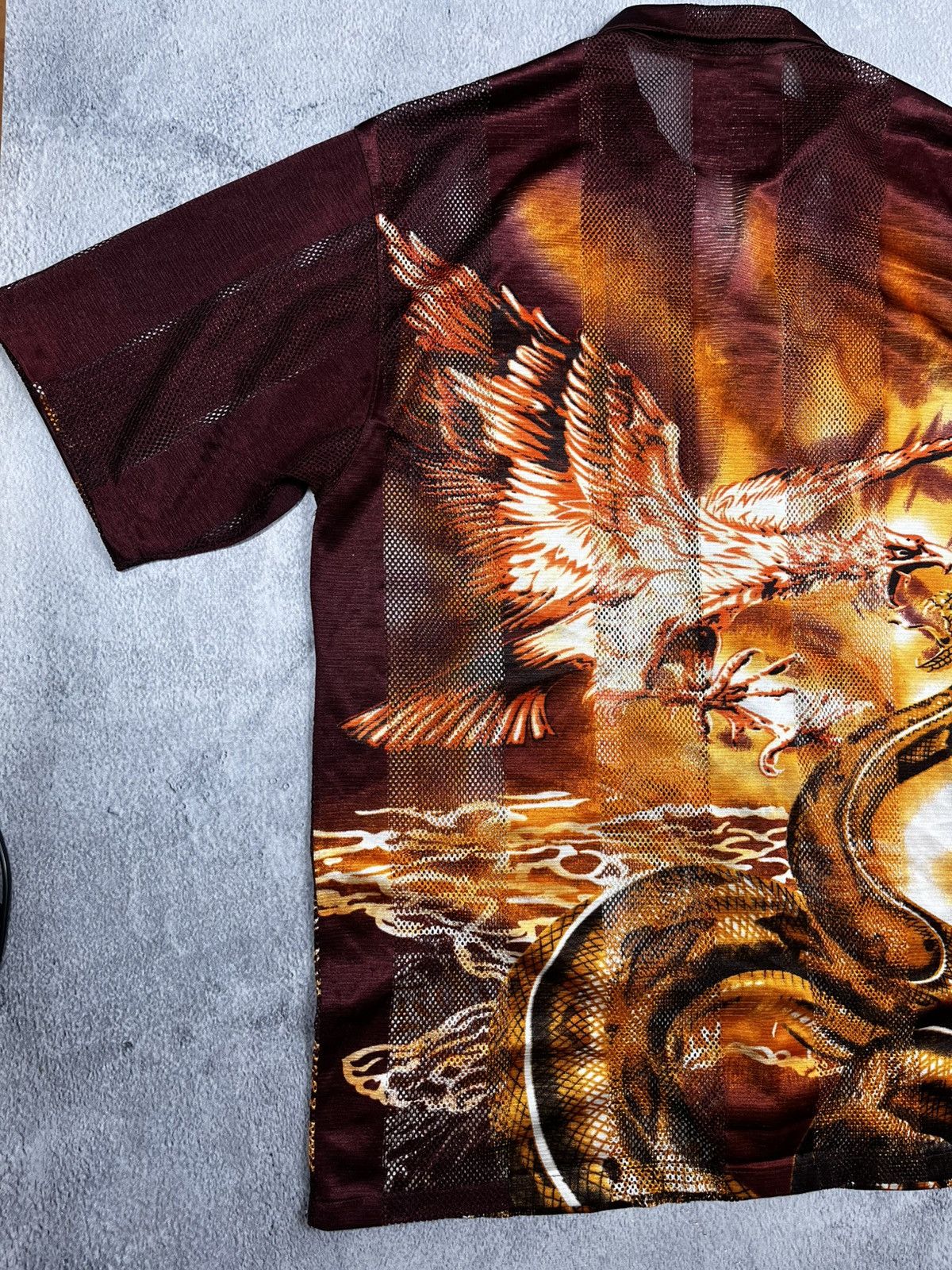 Other Vintage 90s mesh Japan dragon shirt Japanese XXL Size US XXL / EU 58 / 5 - 9 Thumbnail