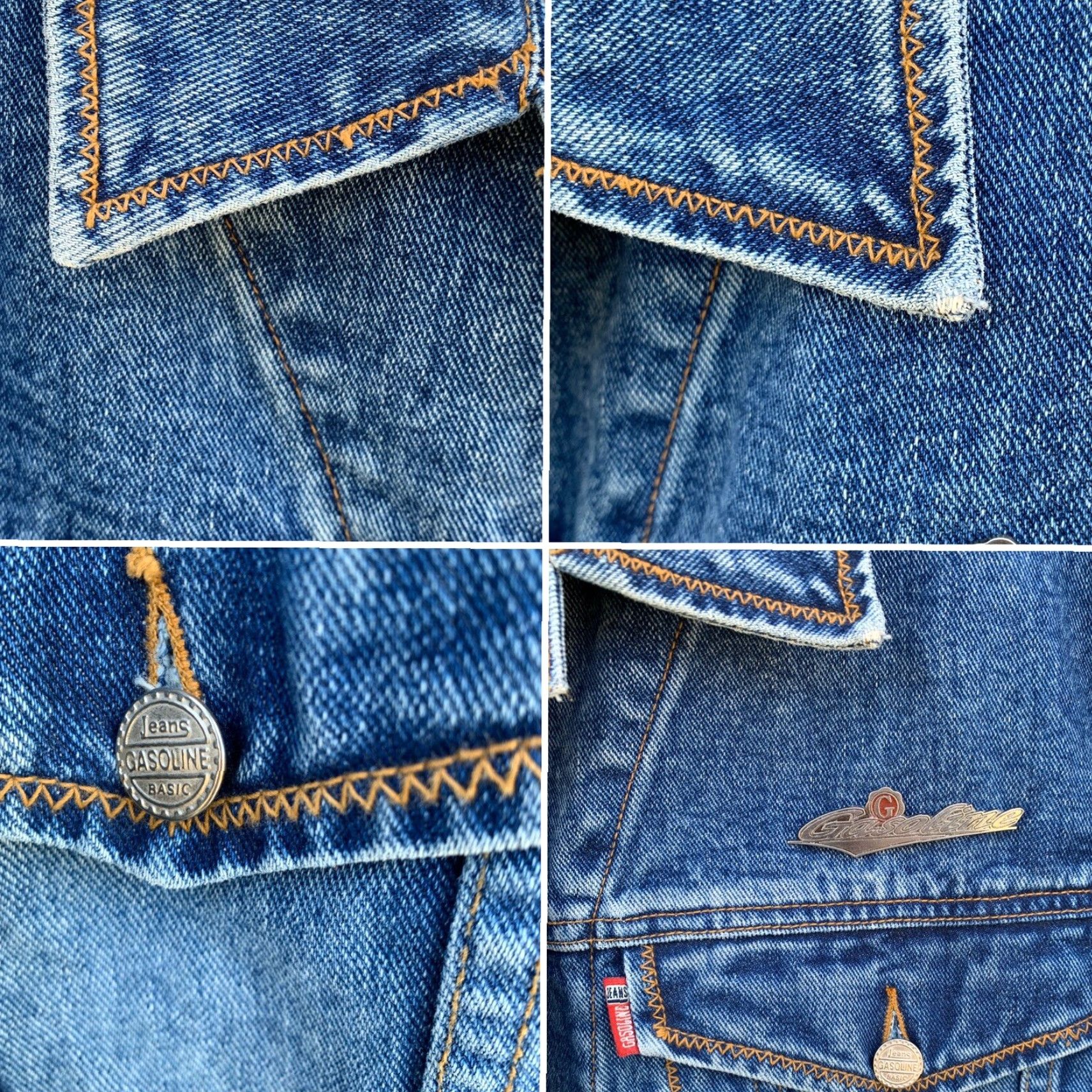 Denime VINTAGE Gasoline Jeans Denim Jacket XL XL USA FRANCE 80s 1980s Blue Denim Jacket Gasoline Jeans Vintage Jacket Mens Womens Size US 36 / EU 52 - 5 Thumbnail