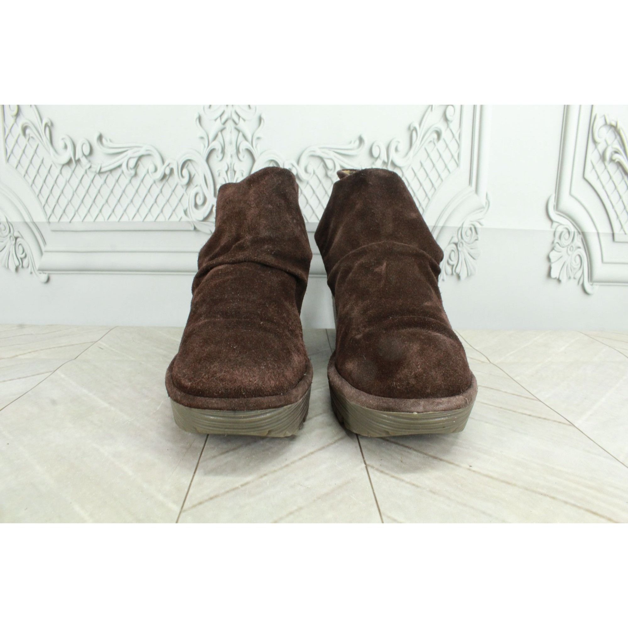 Fly London Fly London Yebi Women's Suede Round Toe Wedge Ankle Boots Size US 10 / IT 40 - 4 Thumbnail