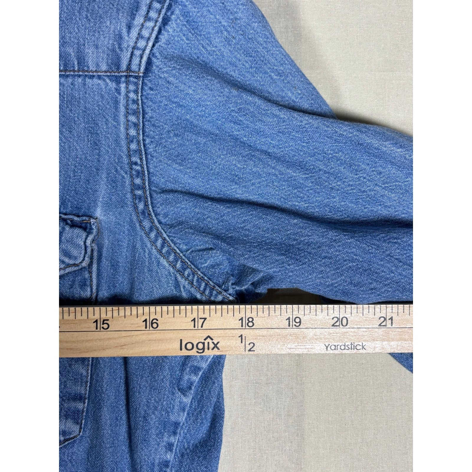 Wrangler Wrangler ProGear Denim Western Shirt USA Made 15x33 Long Size US M / EU 48-50 / 2 - 4 Thumbnail