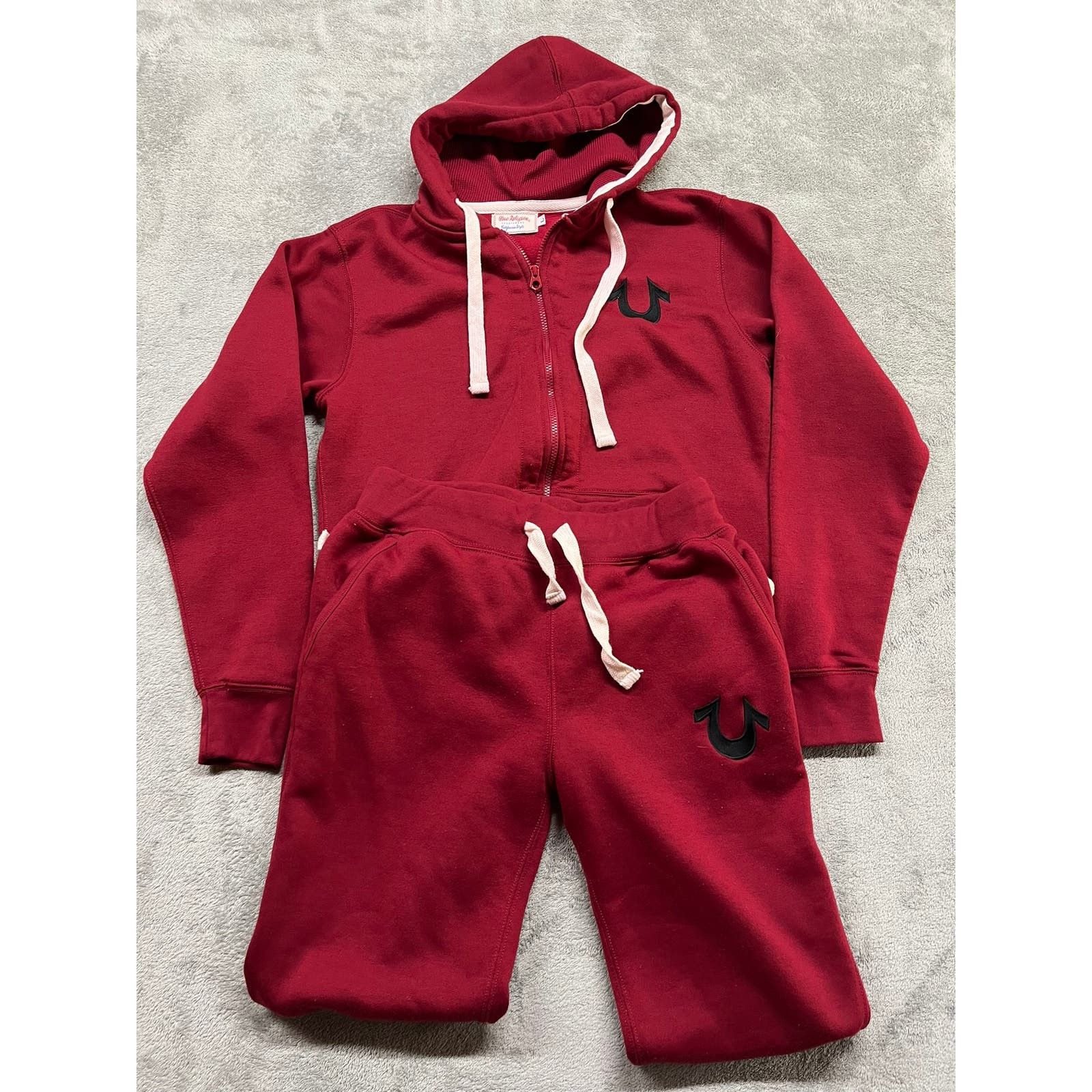 image of True Religion Sweatsuit Red Mens Large Top And Bottom (Size 30)