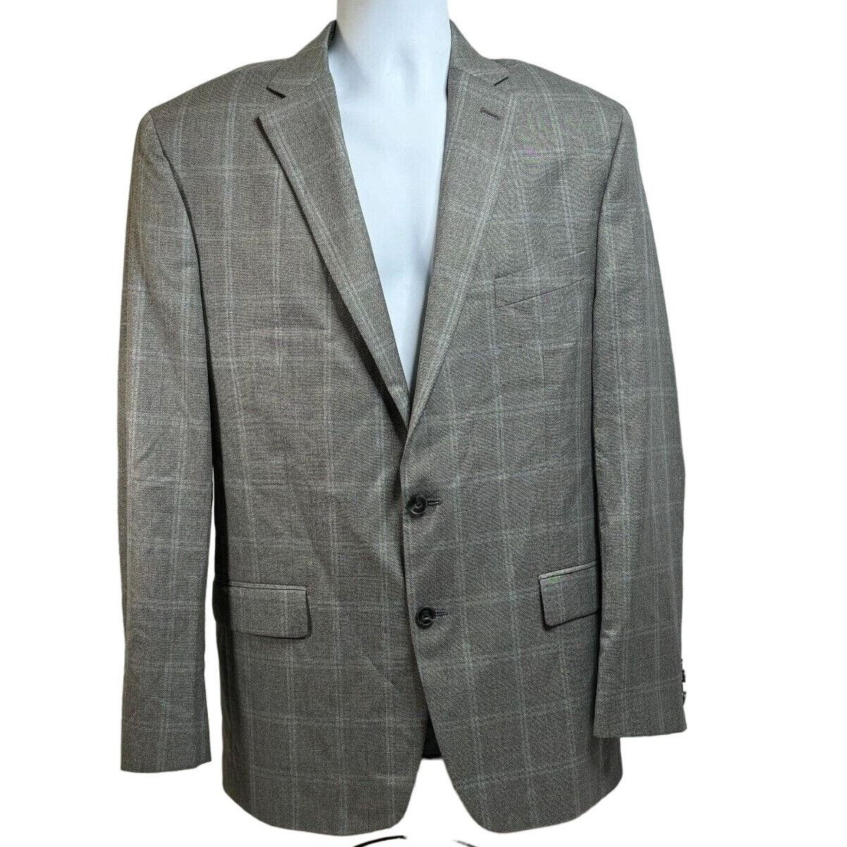 Michael Kors Michael Kors Light Gray Windowpane Blazer Sport Coat 44L Size 44L - 1 Thumbnail