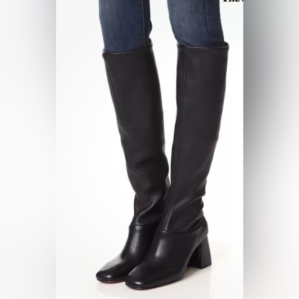 Tory Burch Tory Burch Black Sidney Leather 70mm Knee Boot. Stacked hee Size US 7 / IT 37 - 1 Thumbnail