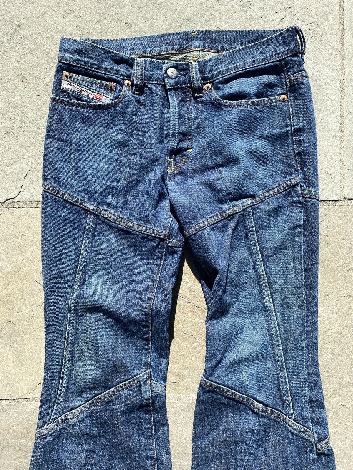Diesel VINTAGE Diesel Flare Patchwork Denim Size 26" / US 2 / IT 38 - 2 Thumbnail