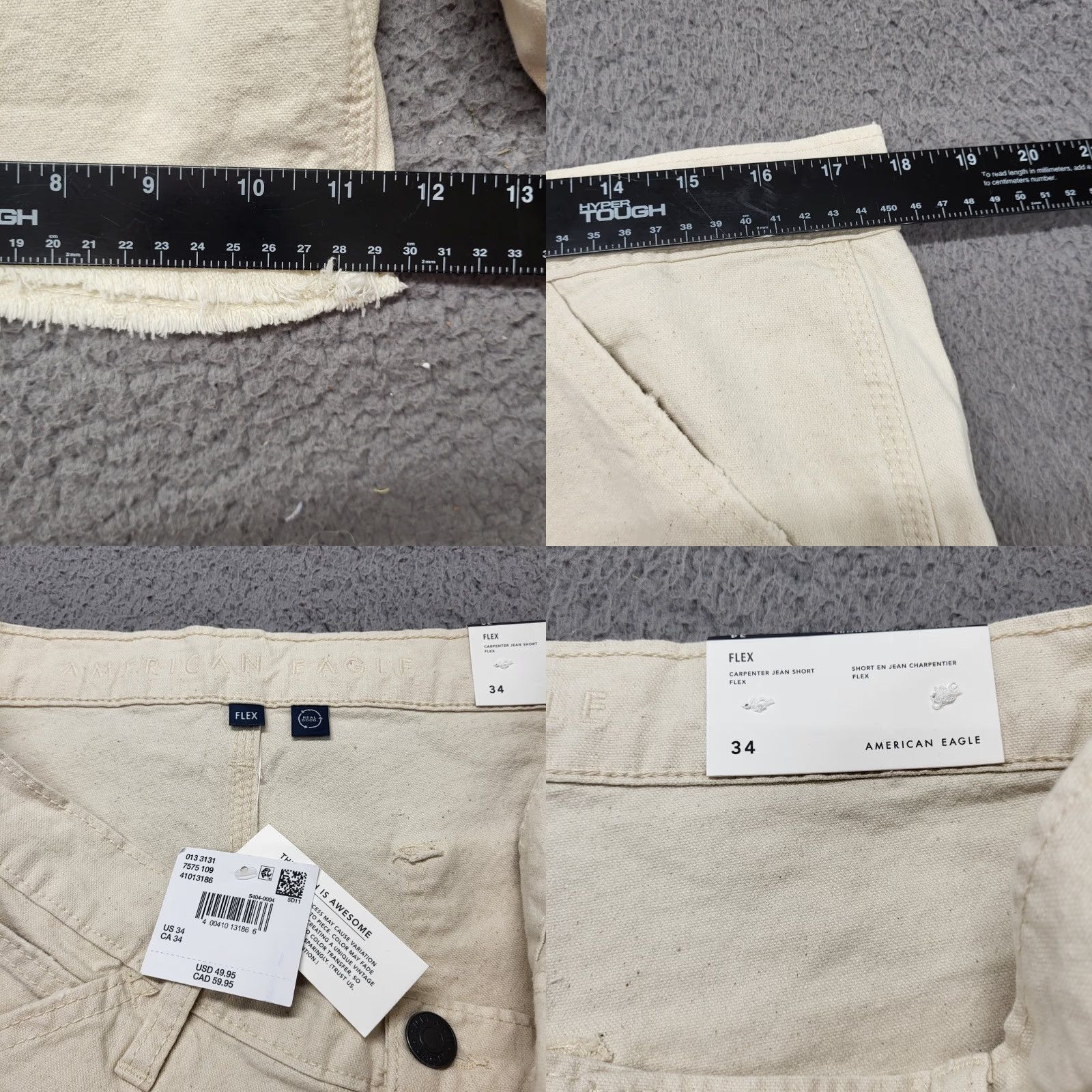American Eagle Outfitters American Eagle 7" Flex Utility Shorts Men's ~Size 34~ Natural Carpenter Jeans Size US 34 / EU 50 - 8 Thumbnail