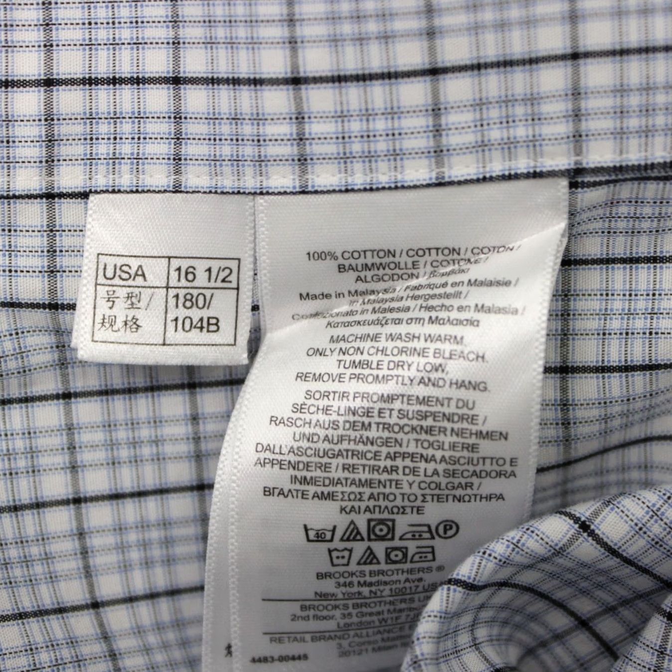 Brooks Brothers Brooks Brothers Shirt Mens 16.5 Blue White Non Iron Cotton Long Sleeve Size US XL / EU 56 / 4 - 7 Thumbnail