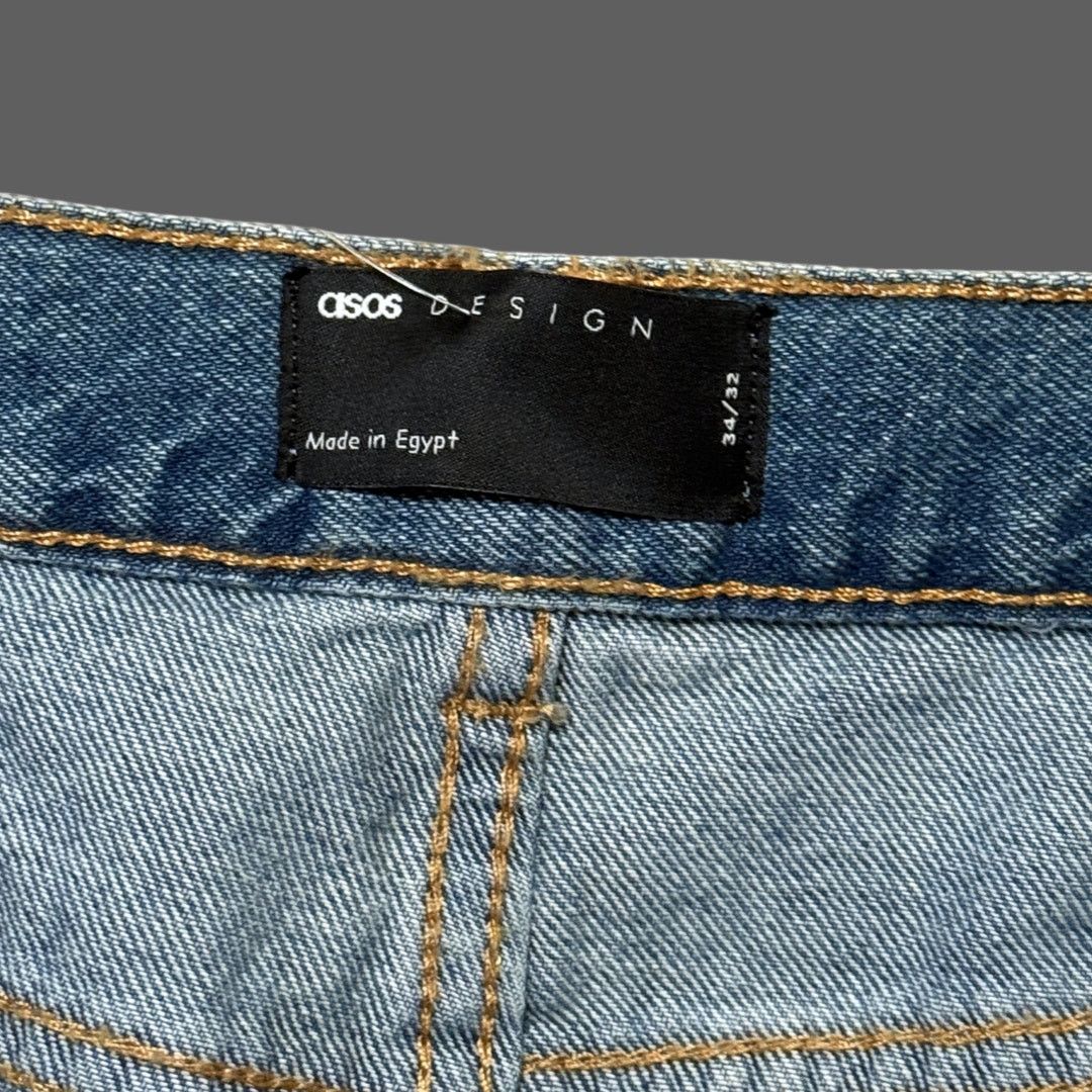Asos ASOS Design Blue Denim Jeans Men's Size 34x32 Button Fly Size US 34 / EU 50 - 4 Thumbnail