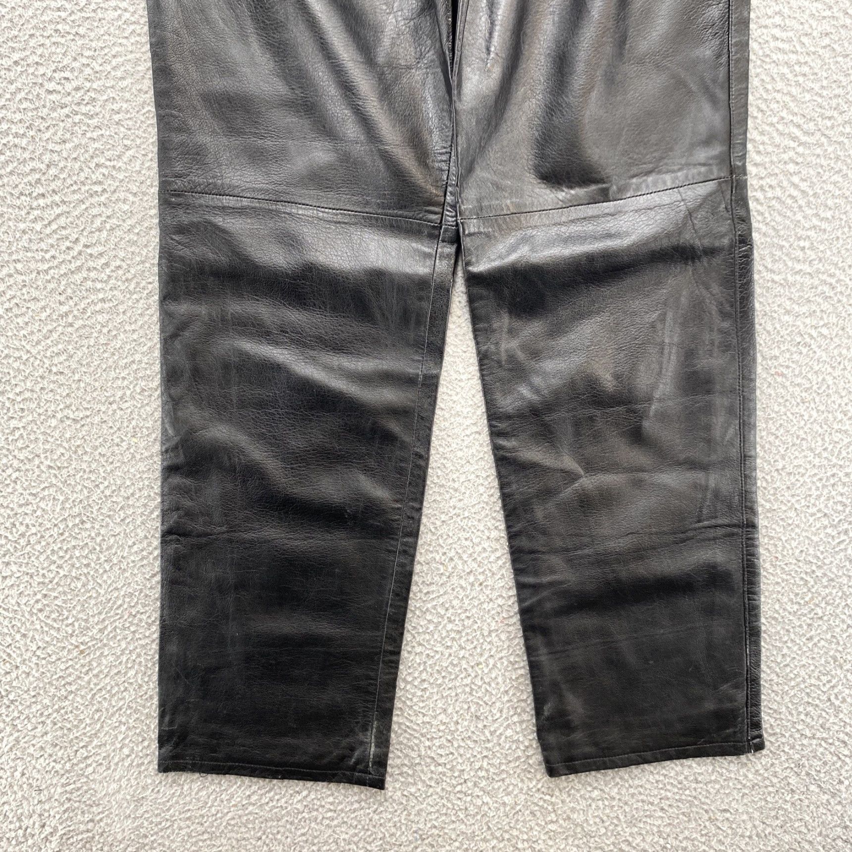 Vintage Vintage North American Frontier Black Leather Women’s Western Moto Biker Pants Size 11 Size ONE SIZE - 3 Thumbnail