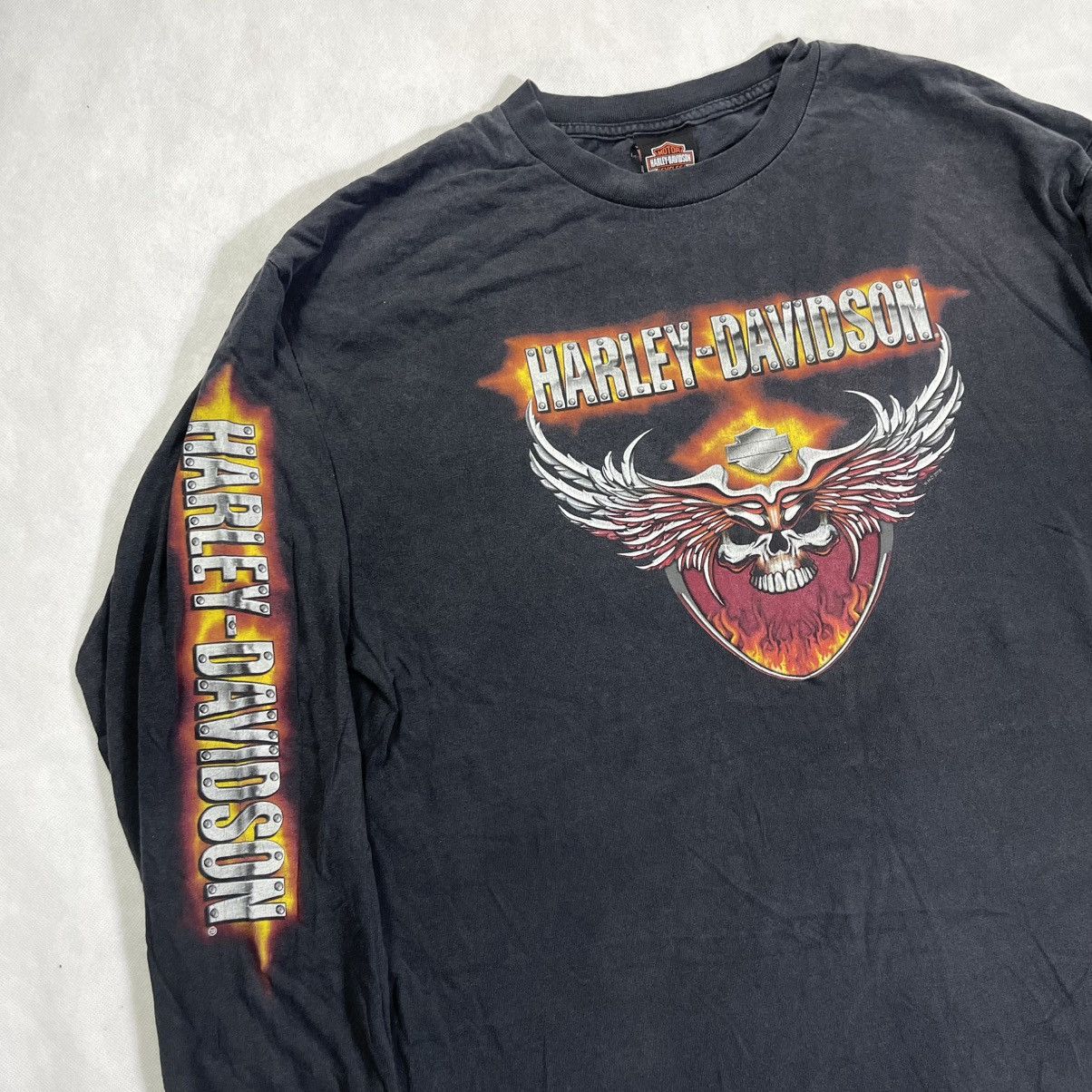 Bravado × Harley Davidson × Vintage Vintage Harley Davidson Forth Worth Metal Flames L/S Tshirt Size US XL / EU 56 / 4 - 2 Thumbnail
