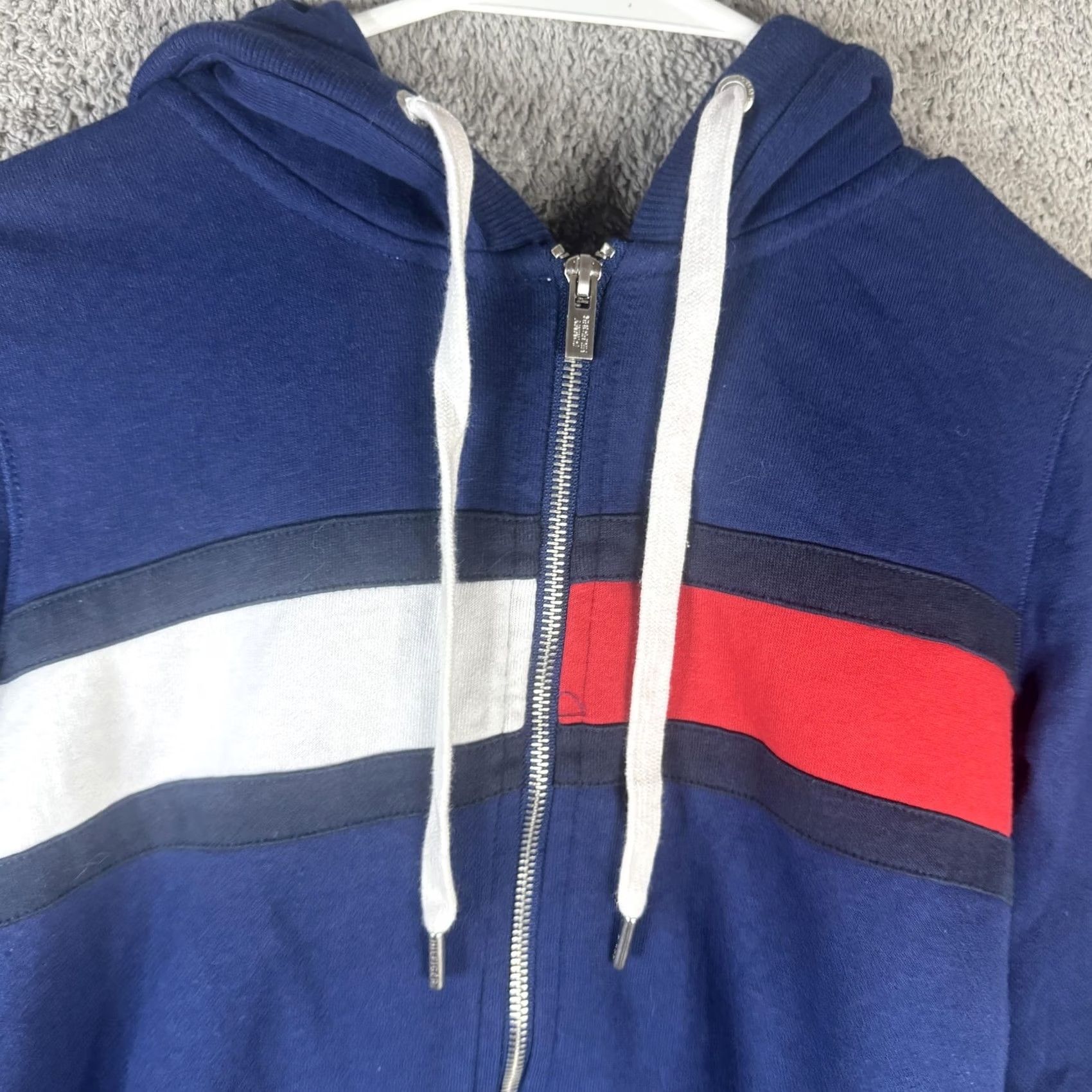Tommy Hilfiger Tommy Hilfiger Sport Hoodie Womens Large Blue Full Zip Colorblock Logo Size L / US 10 / IT 46 - 6 Thumbnail