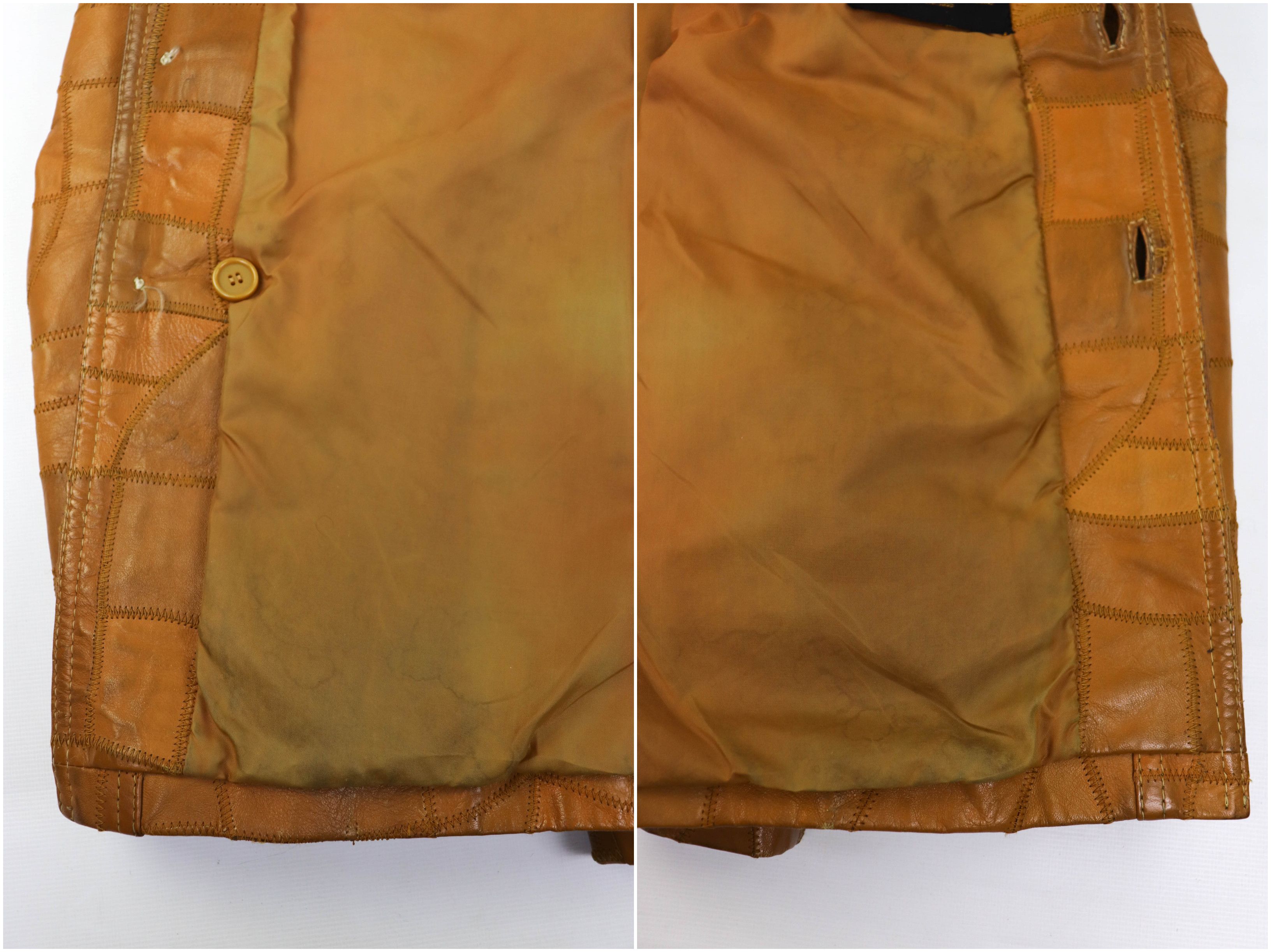 Vintage 70-80s Vintage Korean Caramel Tan Patchwork Leather Jacket Size US L / EU 52-54 / 3 - 21 Thumbnail