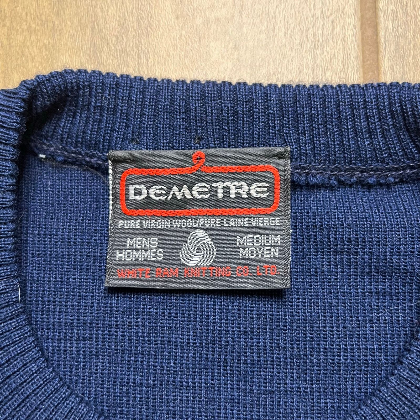 Vintage Vintage DEMETRE Wool Sweater Men’s Medium Blue Yellow Stripe Size US M / EU 48-50 / 2 - 2 Thumbnail