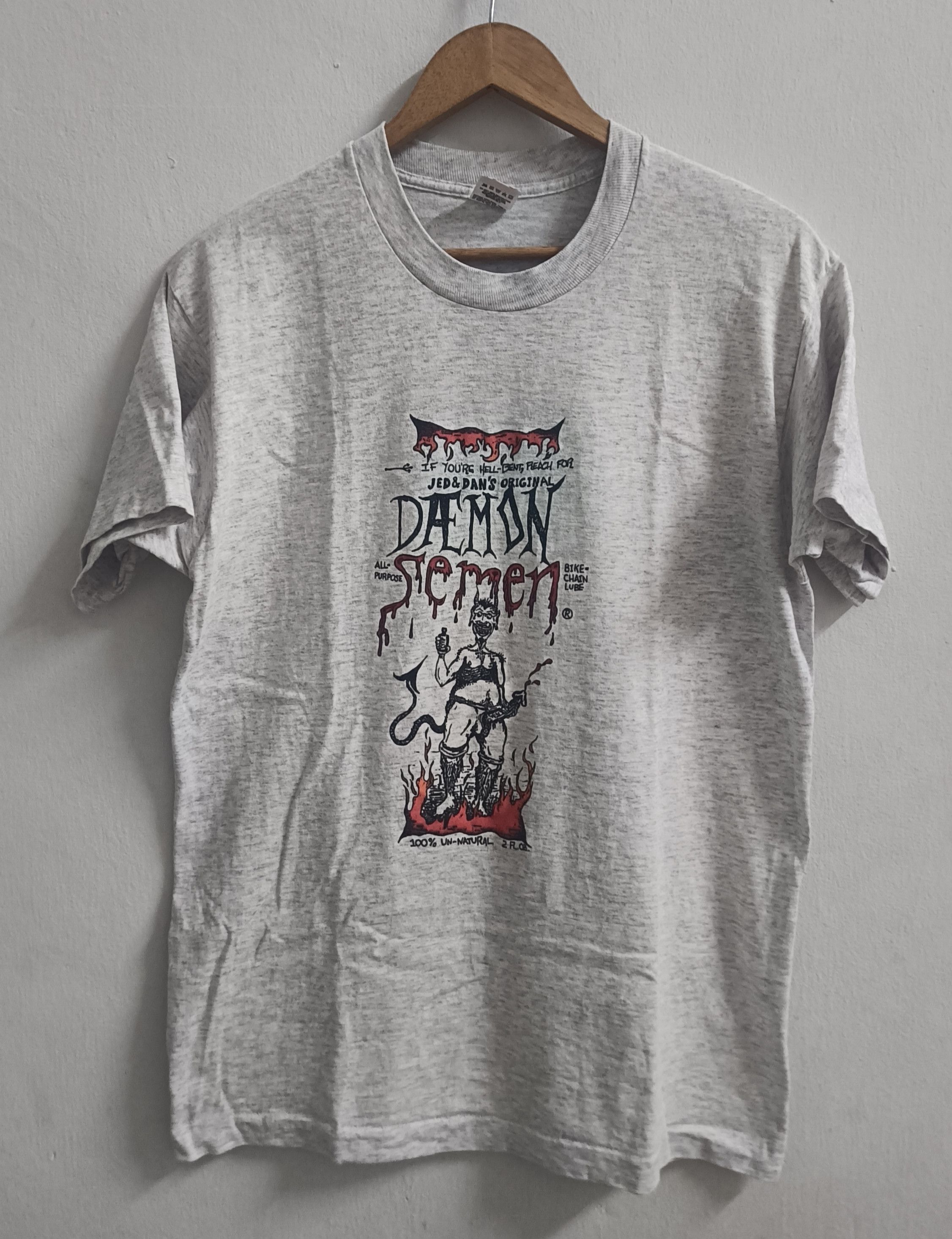 🔥🔥 Rare Vintage 90s Demon Semen Lubricant Tee