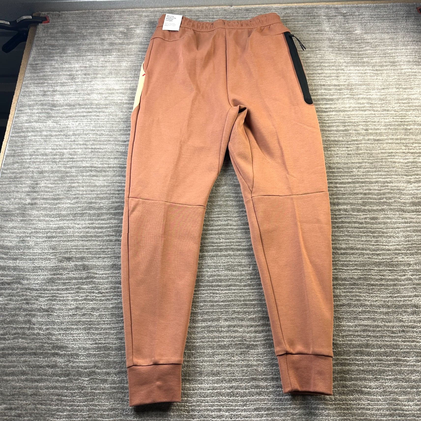 Nike Nike Tech Fleece Pants Mens Small Slim Tapered Inseam 27in Brown Cotton Blend Jogger Activewear Casual Size US 29 - 2 Thumbnail