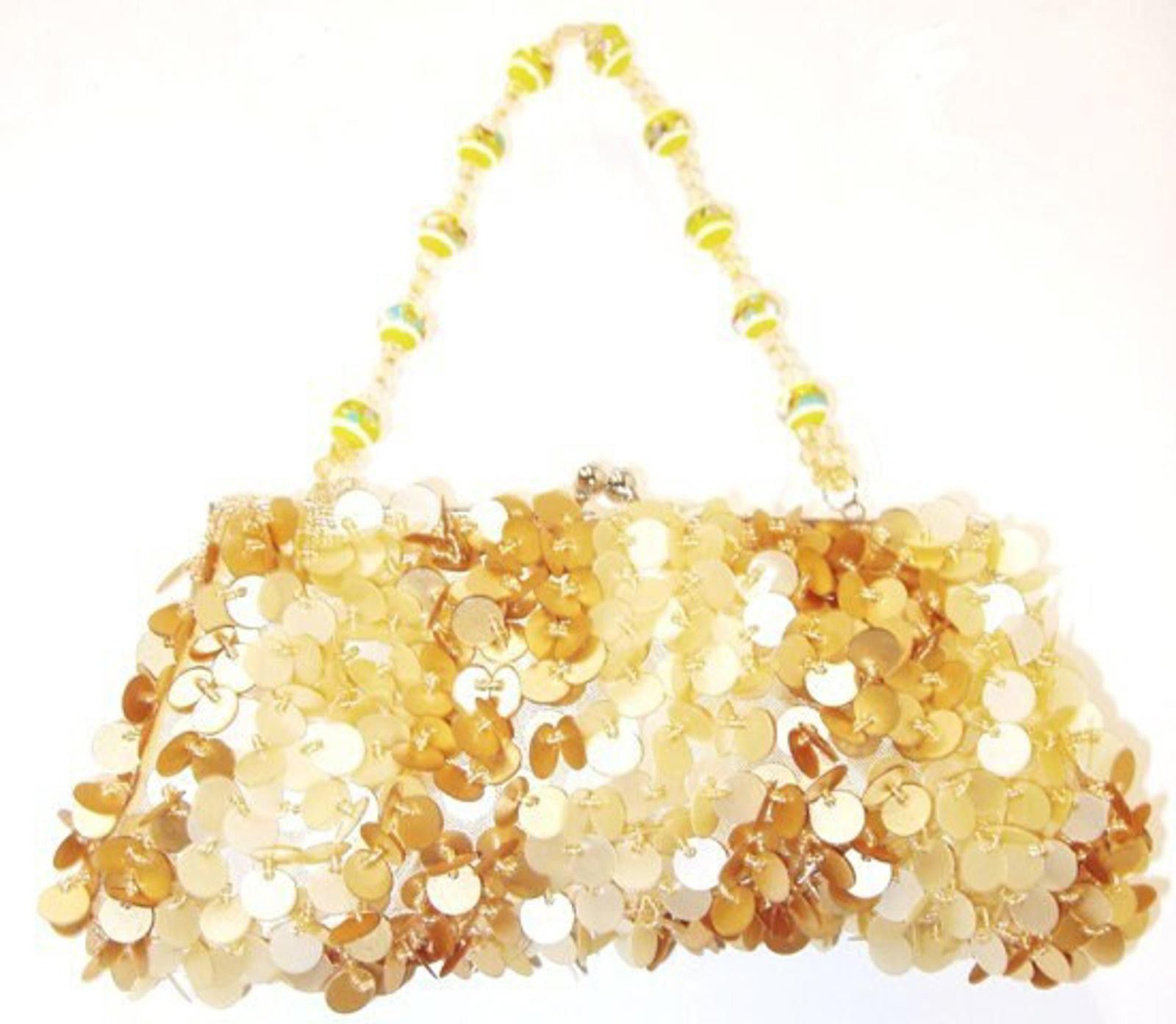 Designer Sequin Purse Beige Size ONE SIZE - 1 Preview