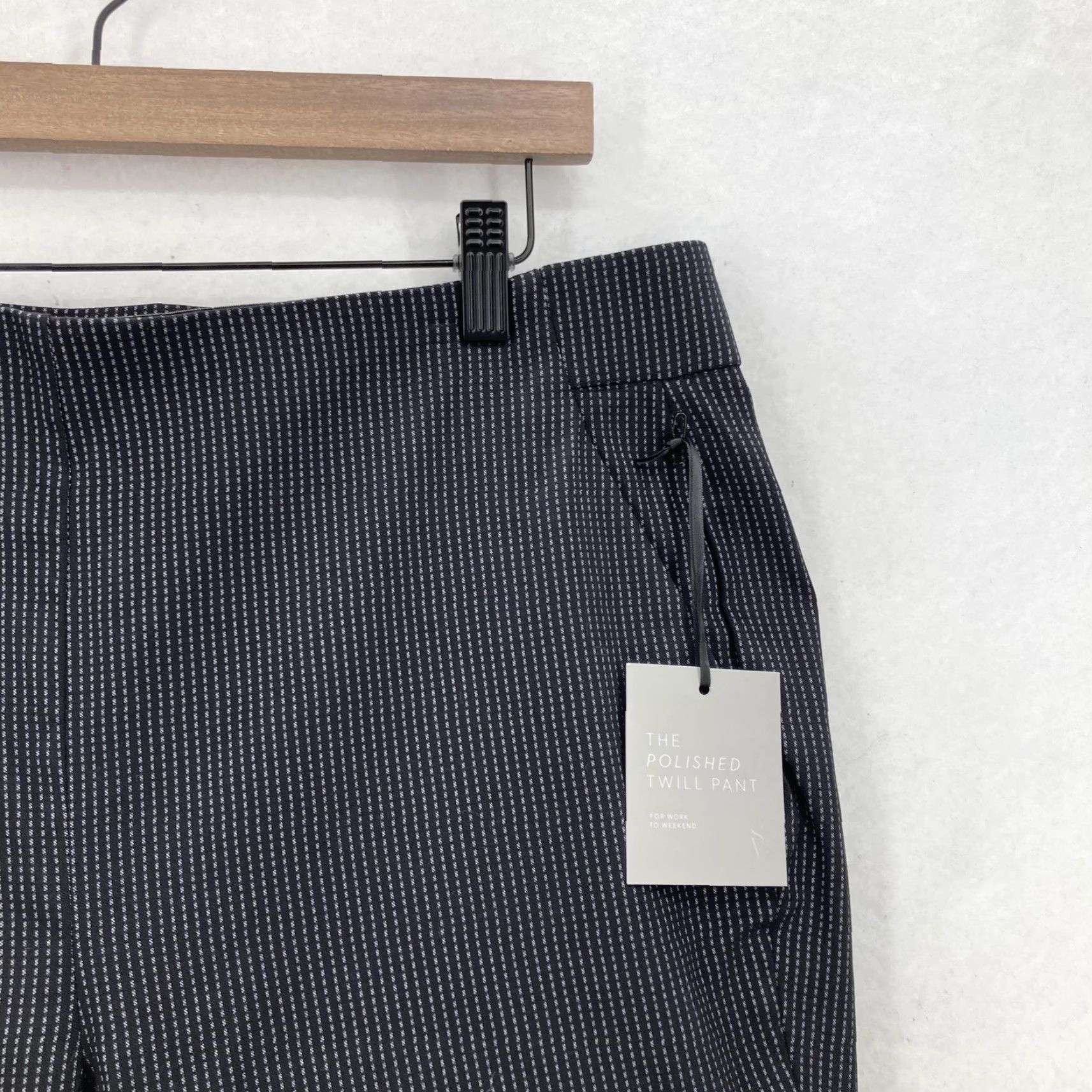Vintage Simply Vera Vera Wang Pants Womens Large Black Pinstripe Polished Twill Skinny Size 36" / US 14 / IT 50 - 3 Thumbnail