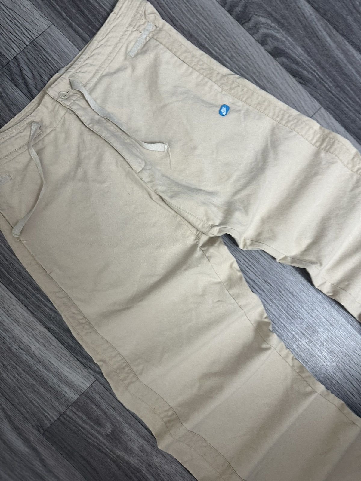 Nike × Vintage Nike Vintage Beige Baggy Sweatpants hype tn shox 90s Size US 32 / EU 48 - 3 Thumbnail