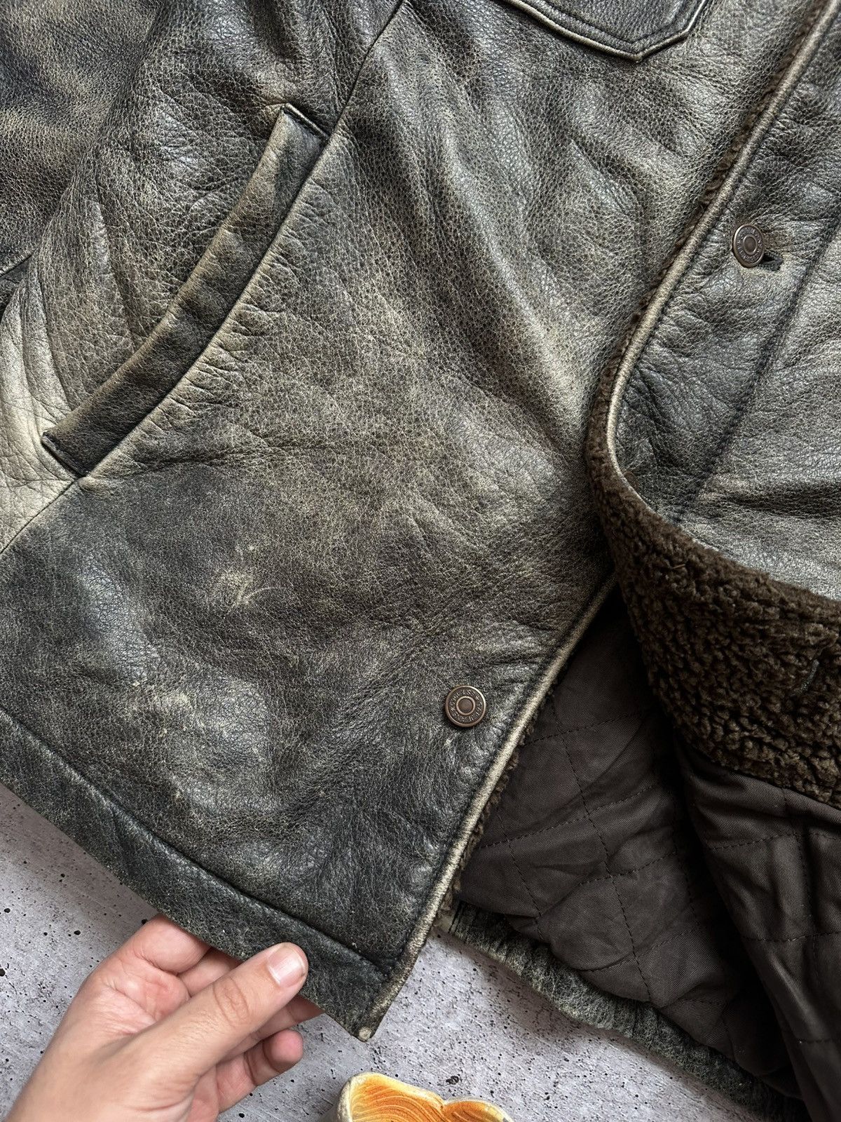Gap Vintage Gap Distressed Sherpa Leather Coat Size US M / EU 48-50 / 2 - 5 Thumbnail