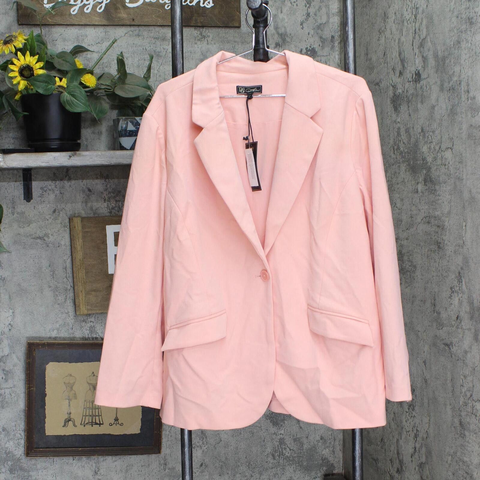 Designer DG2 Womens Stretch Crepe Blazer 687783 Blush Pink 1X Size XL / US 12-14 / IT 48-50 - 1 Thumbnail