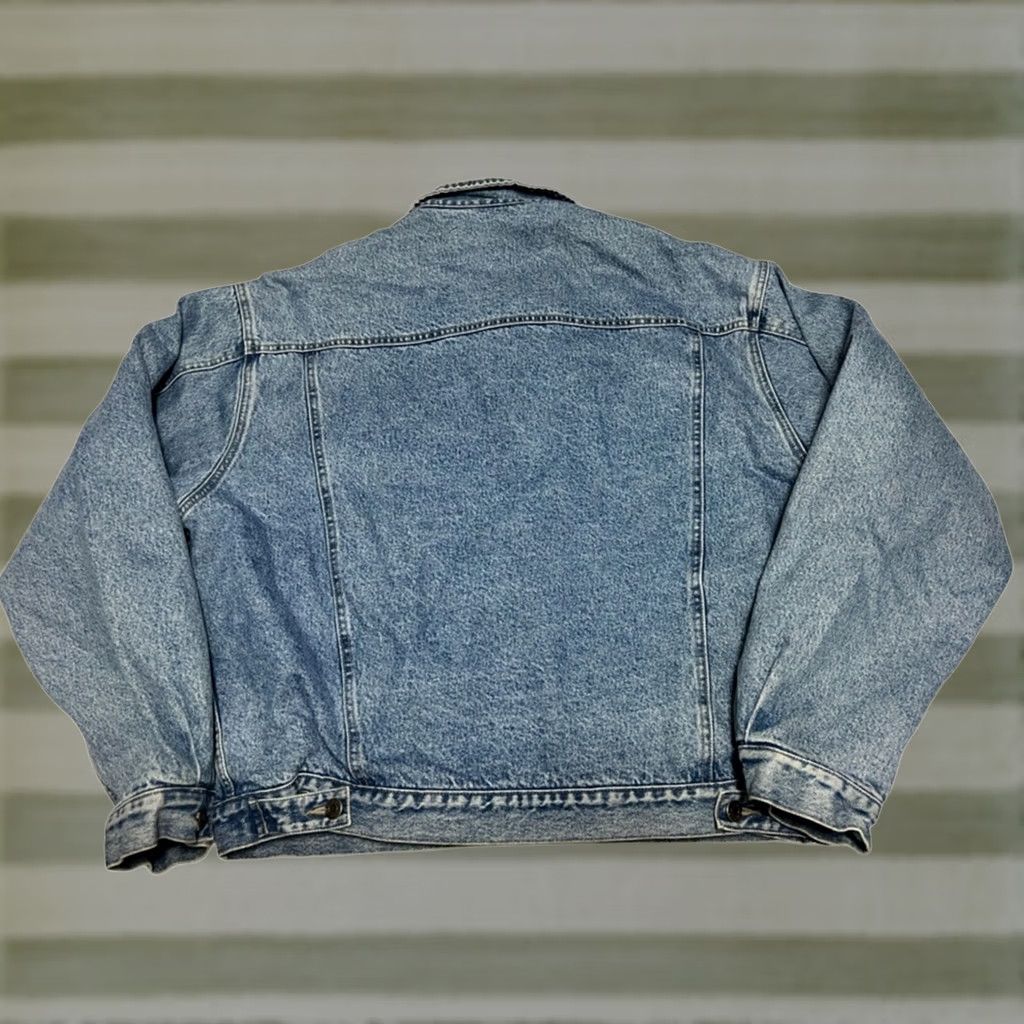 Gap VINTAGE GAP Denim Jean Jacket Bomber Jacket Blue 90s Men L Regular Size Cotton Denim Blanketed Lined Size US 33 - 1 Thumbnail