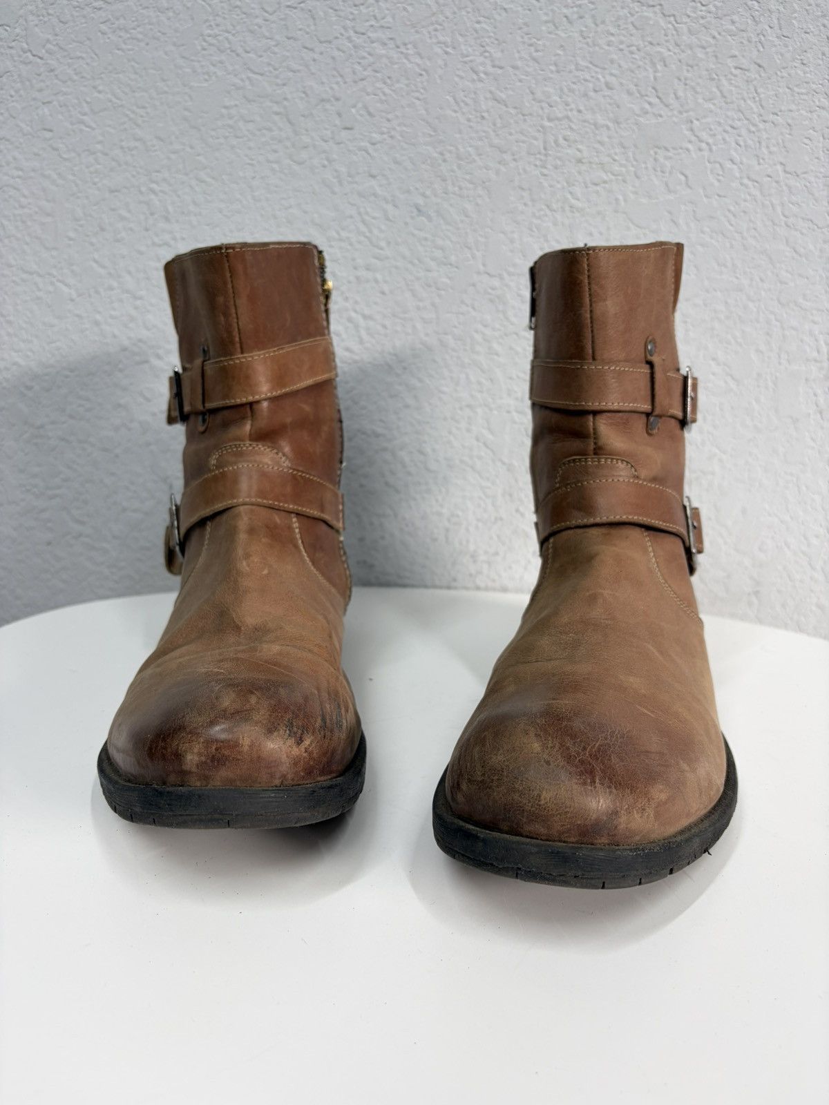 Hedi Slimane VTG Brown Leather Buckle Boots Carol Christian Poell Style Size US 11 / EU 44 - 10 Thumbnail