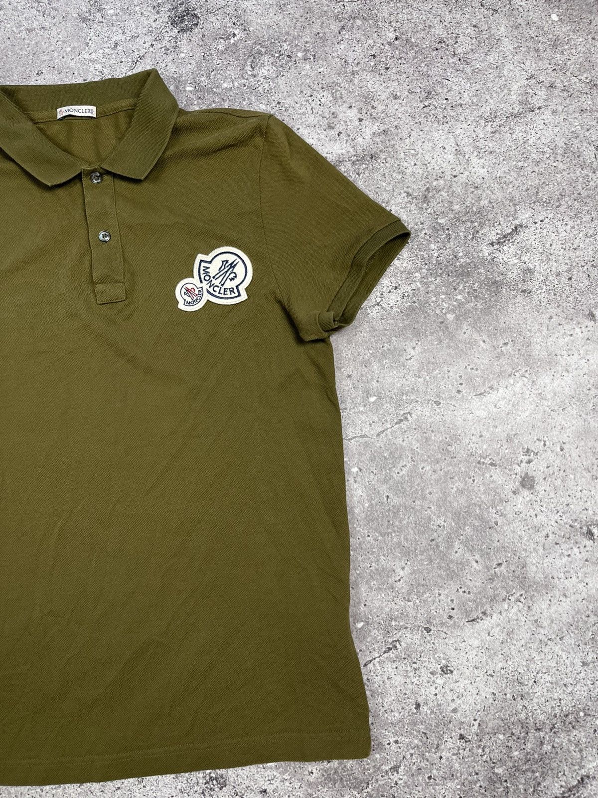 Moncler Double Logo Maglia Polo Manica Corta Size S Mens