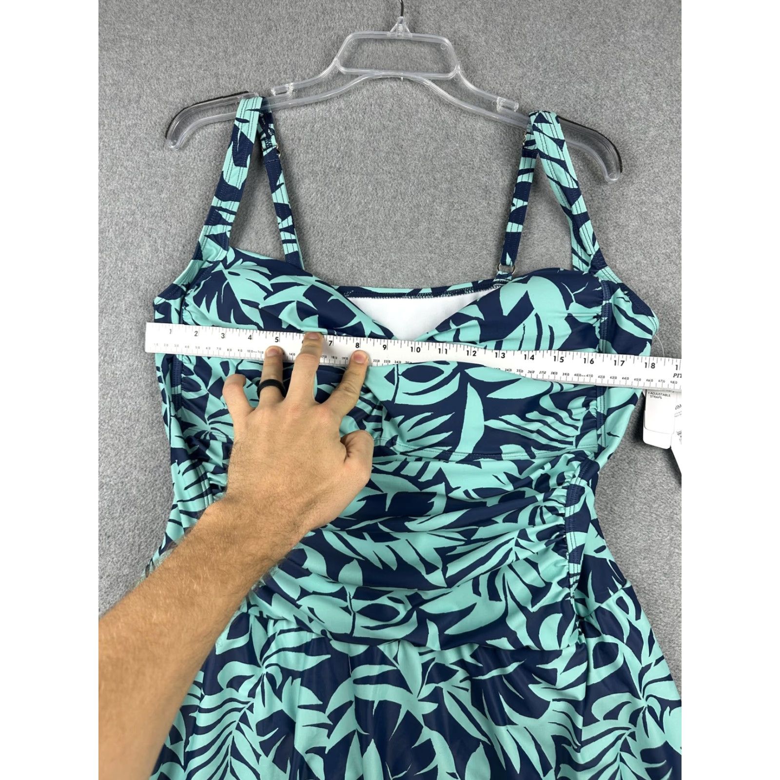 Liz Claiborne Liz Claiborne Swimdress Womens 22W Green Havana Leaf One Piece Plus Size 3XL / US 20-22 - 5 Thumbnail