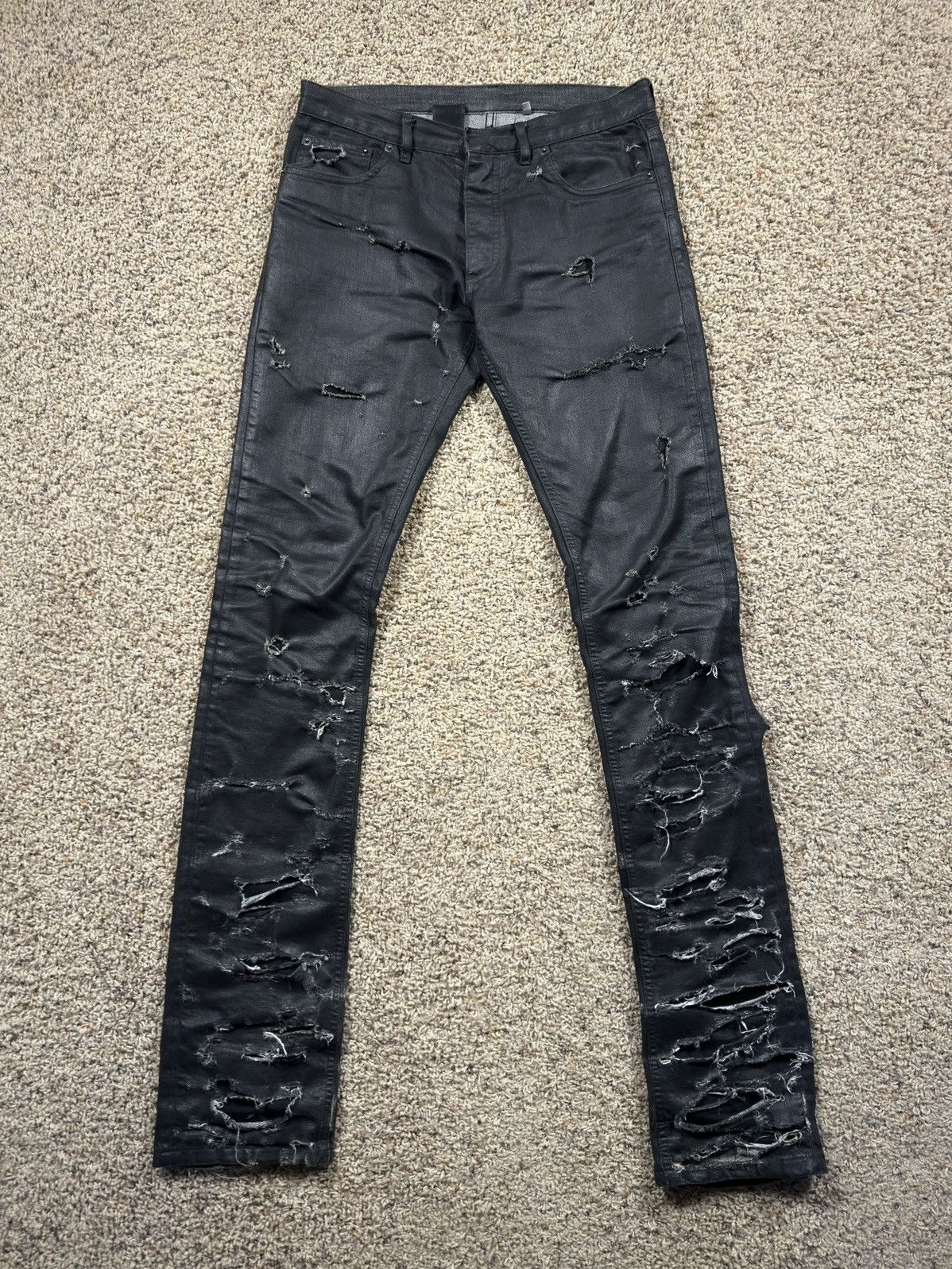 Dior Dior Homme SS04 Waxed Strip Denim Size US 29 - 1 Thumbnail