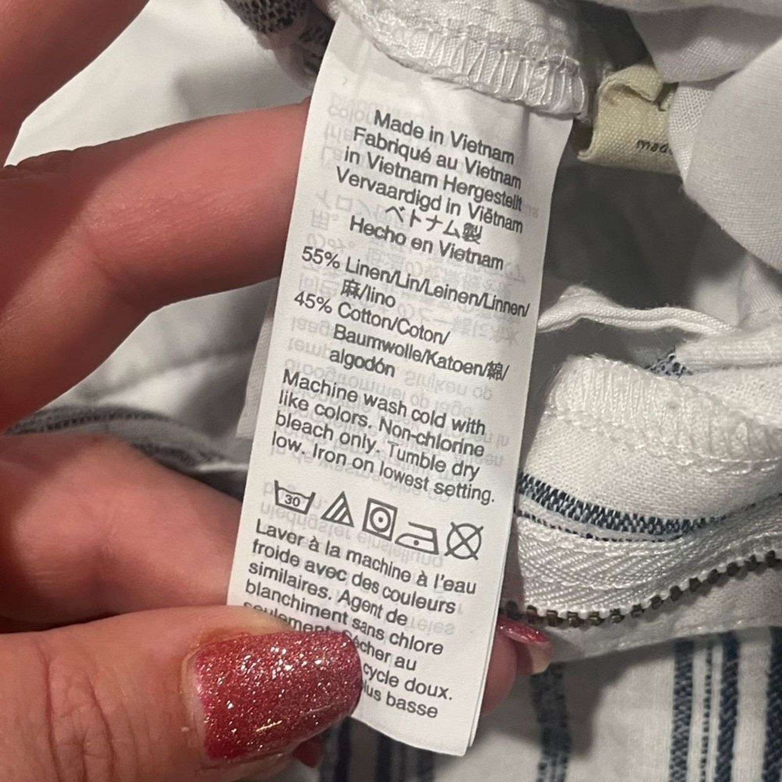 Madewell Madewell Linen Cotton Paperbag Pants White Striped Size 4 Size 27" / US 4 / IT 40 - 6 Thumbnail
