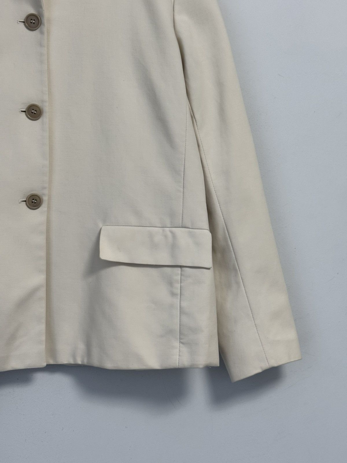 Max Mara Max Mara Ivory Cropped Jacket Button Front Coat Blazer Size M / US 6-8 / IT 42-44 - 5 Thumbnail