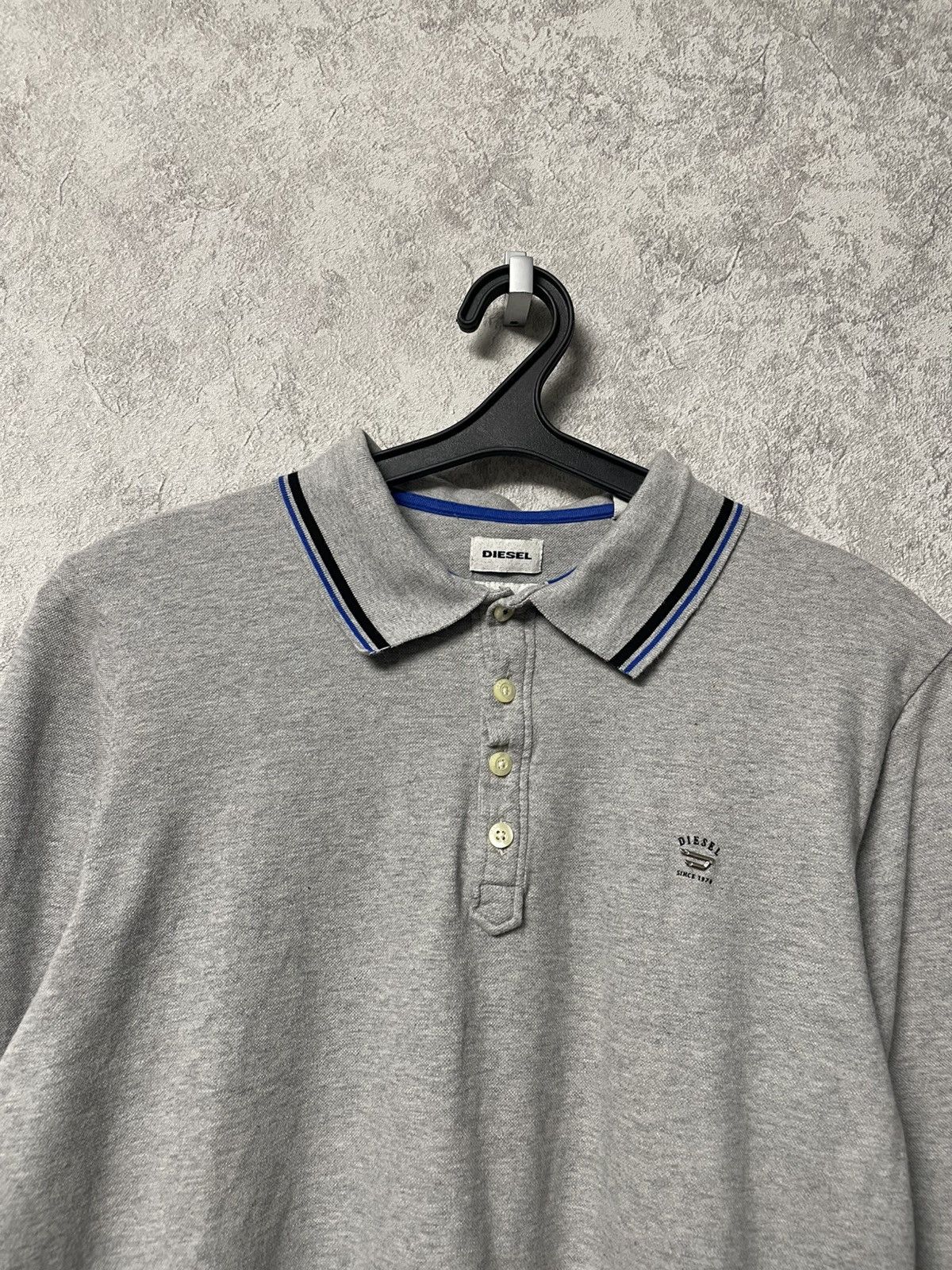 Diesel Vintage Diesel Metallic Logo Gray Long Sleeve Polo Shirt Size US L / EU 52-54 / 3 - 2 Thumbnail