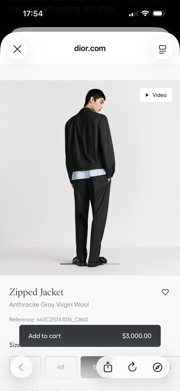 Dior Authentic Dior zip-up jacket in 100% virgin wool Size US M / EU 48-50 / 2 - 12 Thumbnail