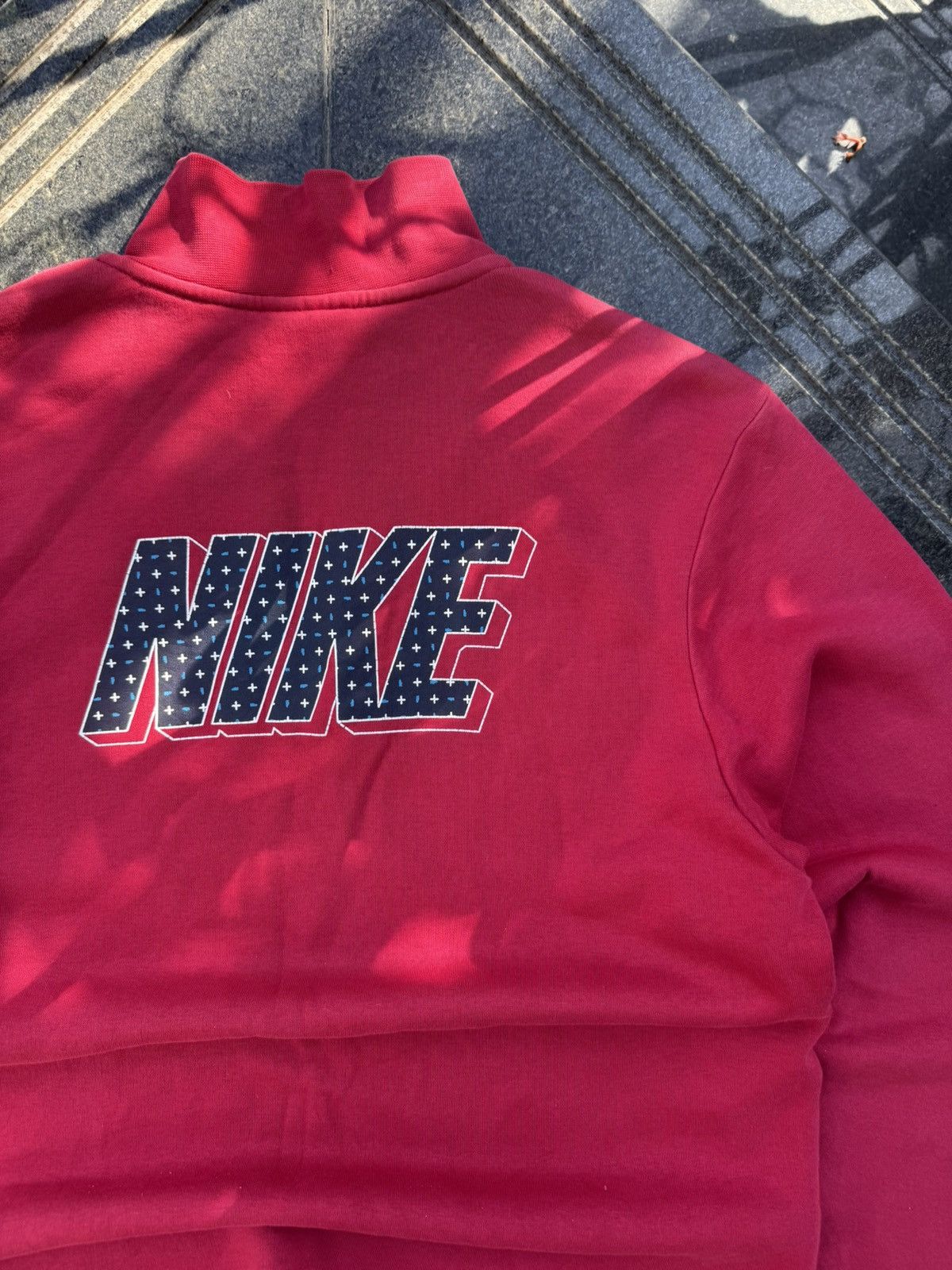 Nike × Vintage 90’s NIKE RARE SWOOSH BIG BACK LOGO Y2K RETRO 1/4ZIP HOODIE Size US M / EU 48-50 / 2 - 9 Thumbnail