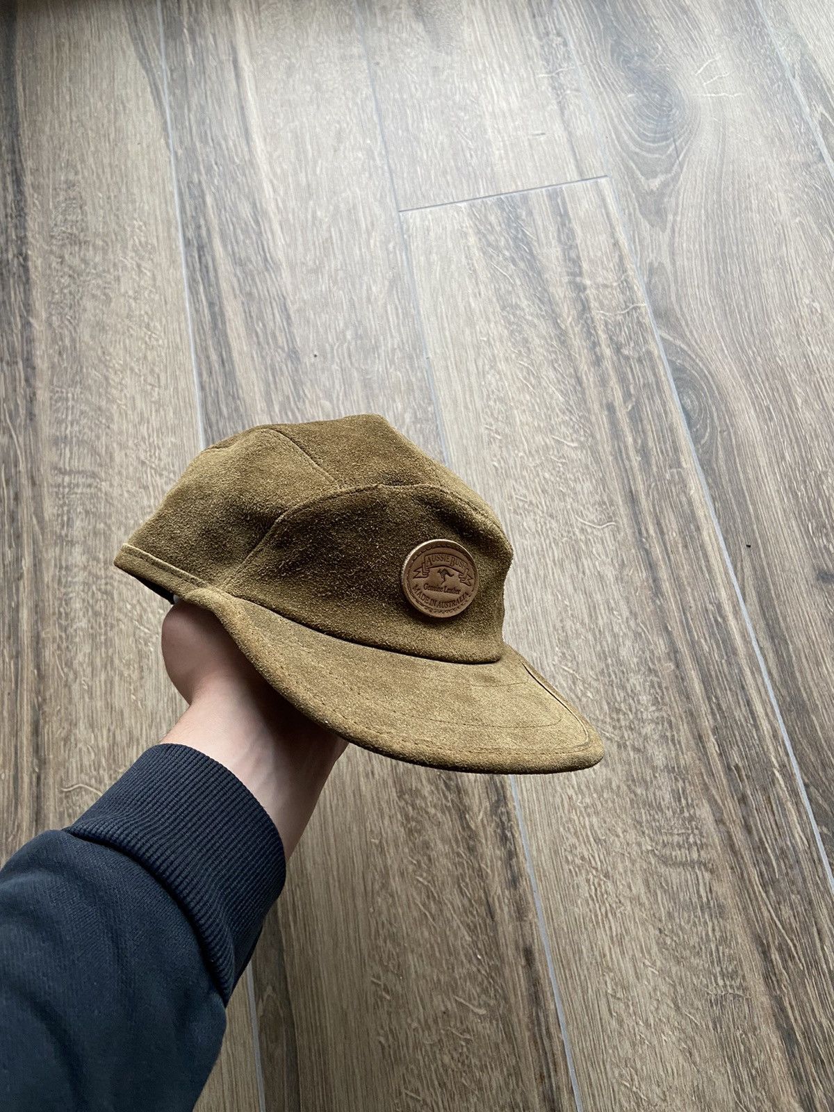 Genuine Leather × Man Made In Australia × Vintage Vintage Aussie Bush Cow Genuine Leather cap mens Size ONE SIZE - 1 Thumbnail