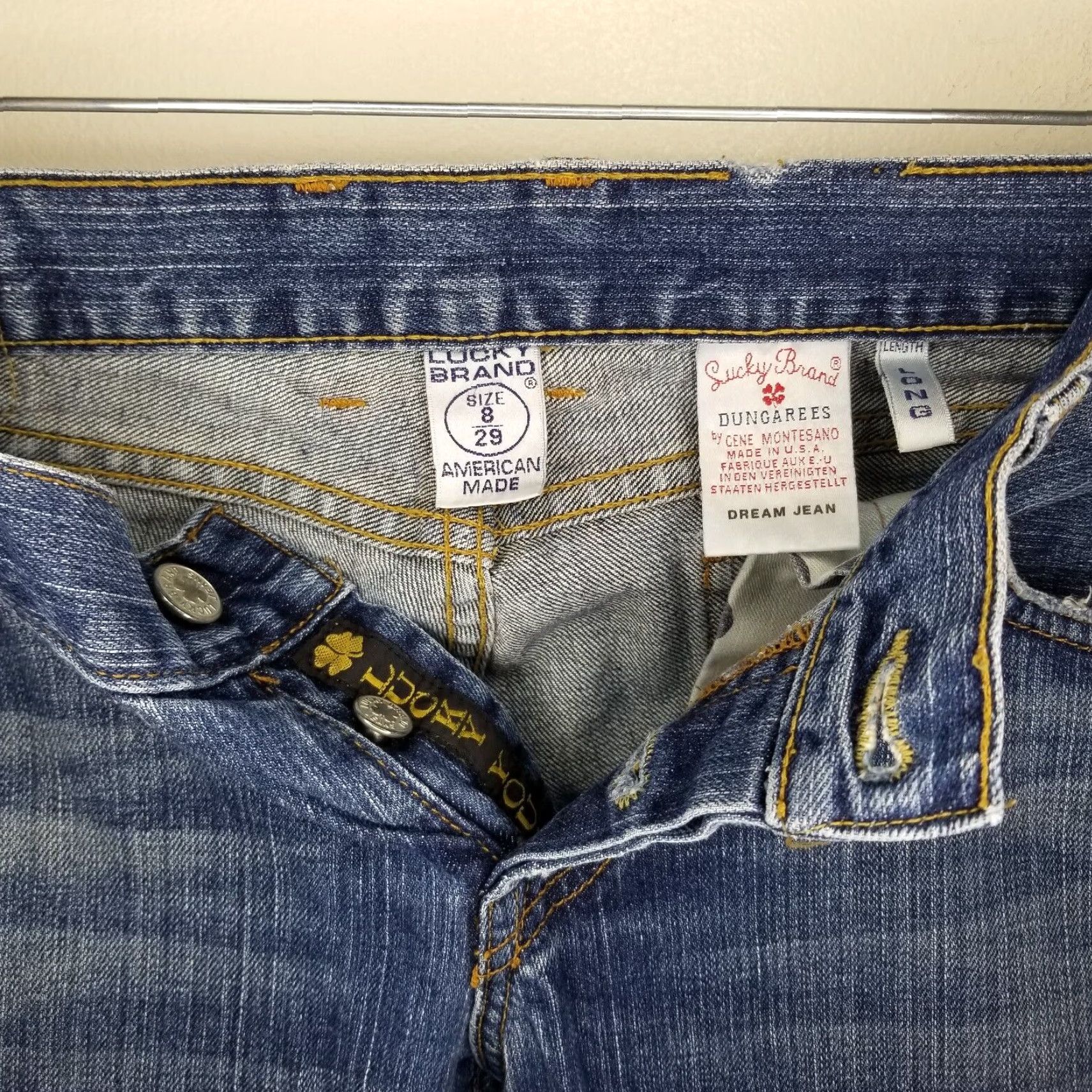 Lucky Brand VINTAGE Lucky Brand Distressed Blue Bootcut Jeans Women's Size 8 Size 30" / US 8 / IT 44 - 3 Thumbnail