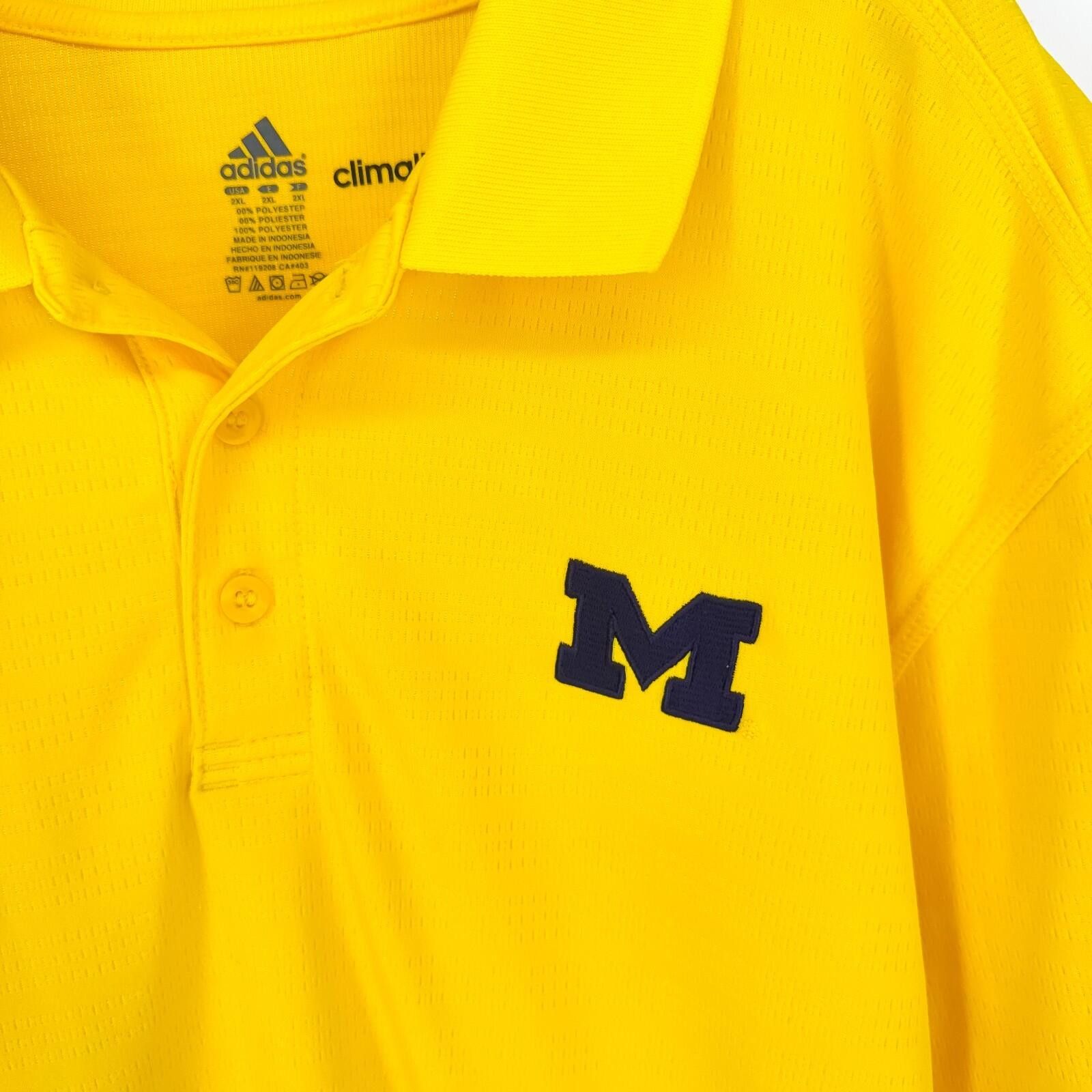 Adidas Michigan Wolverines Polo Shirt Yellow Antigua NCAA Mens XXL Size US XXL / EU 58 / 5 - 2 Thumbnail