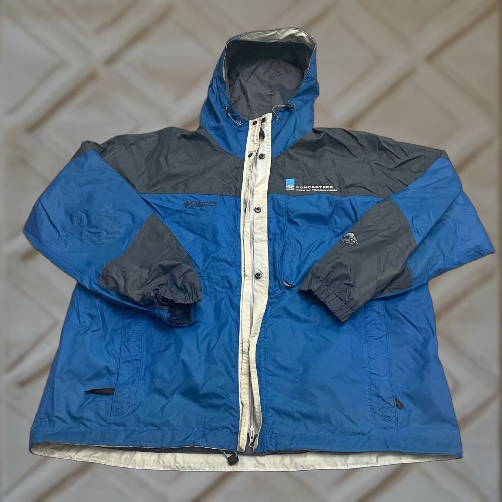 Vintage Columbia Omni Tech Water Light II Windbreaker Jacket Men XL Blue Hoodie Packable Size US XL / EU 56 / 4 - 1 Thumbnail