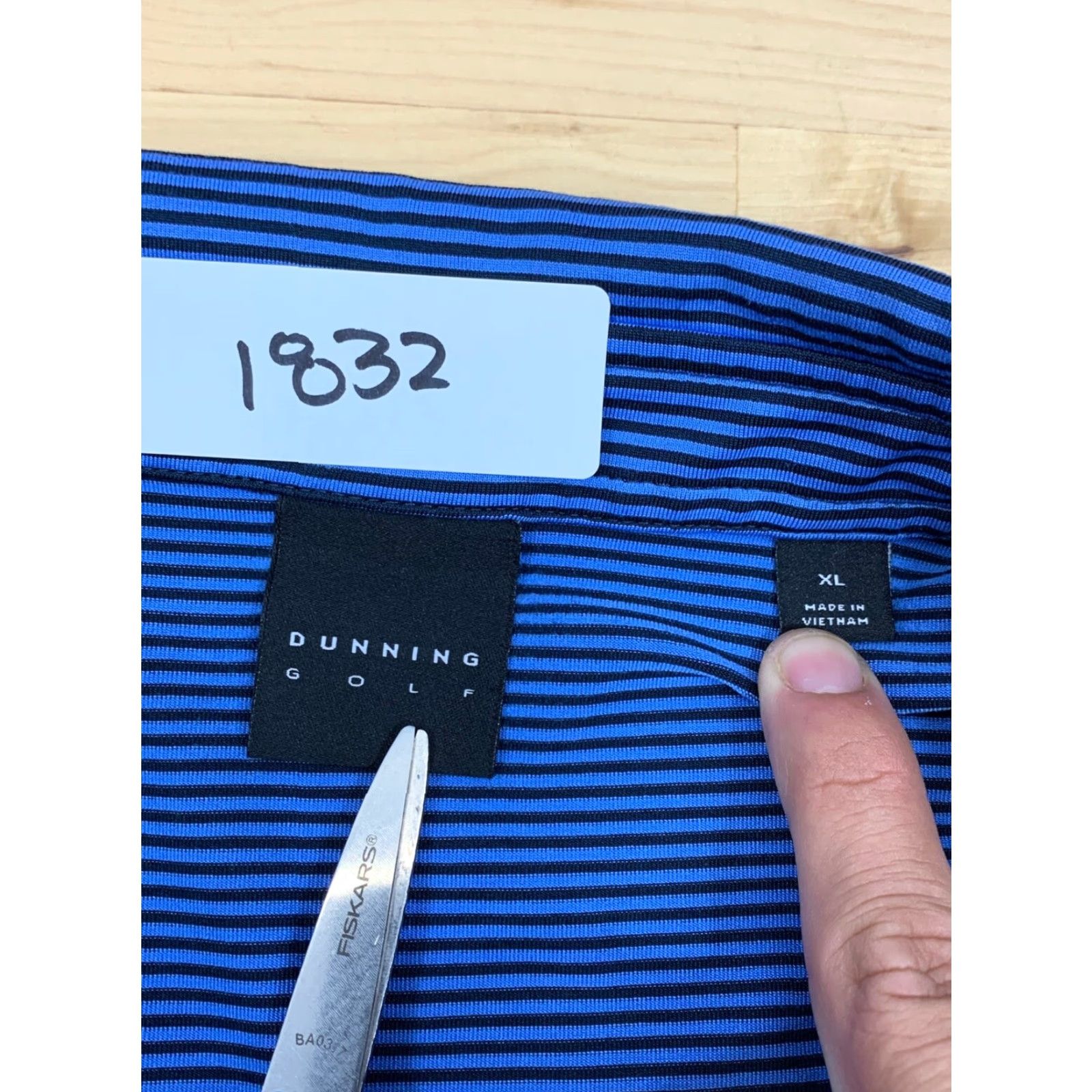 Vintage Dunning Golf Polo Shirt Mens XL Blue Short Sleeve Striped Logo 100% Polyester All Seasons Moisture Wicking Breathable Golf Shirt Size US XL / EU 56 / 4 - 5 Thumbnail