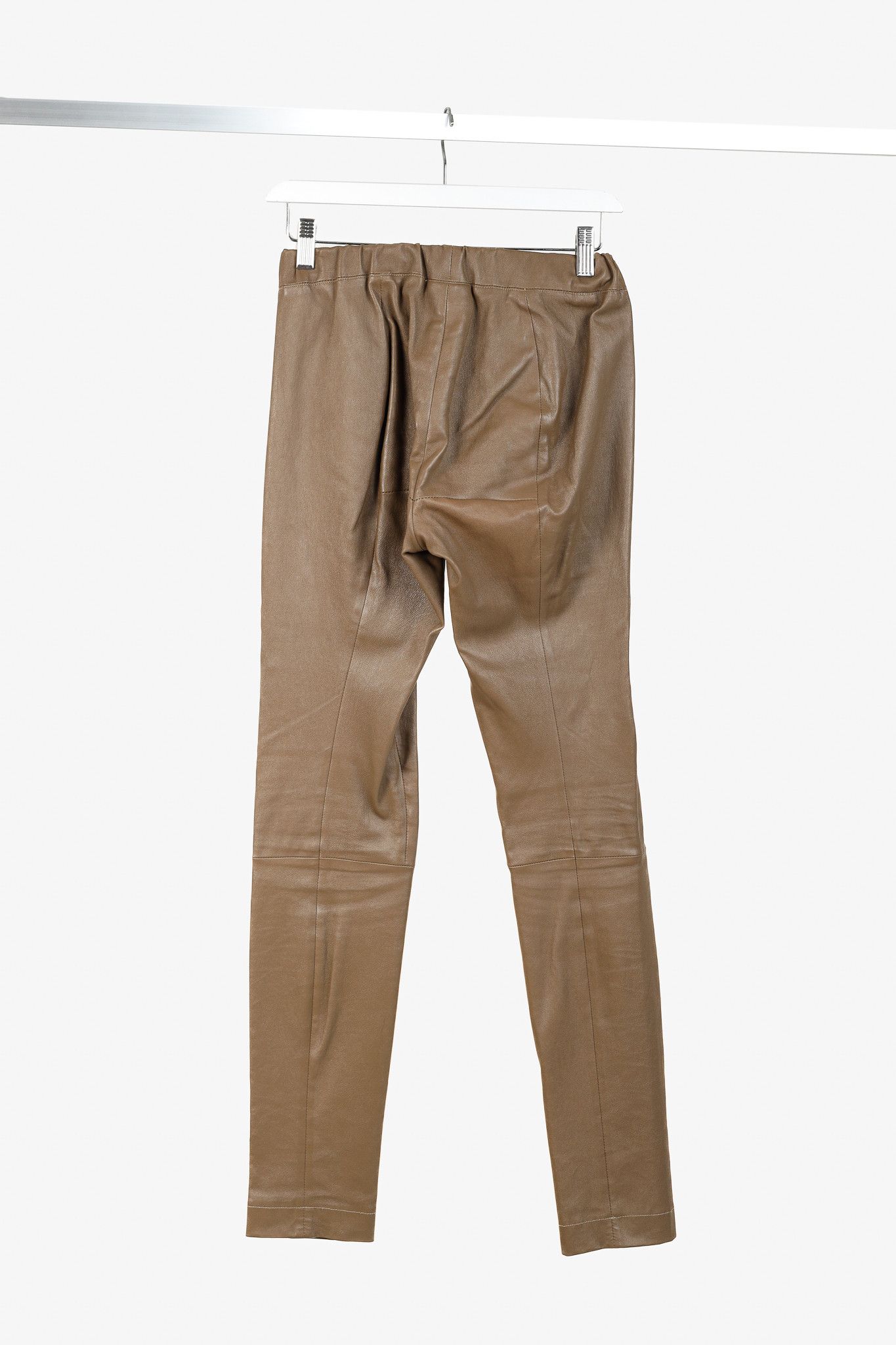 The Row The Row Brown Leather Pull-On Skinny Pants Size 27" / US 4 / IT 40 - 2 Thumbnail