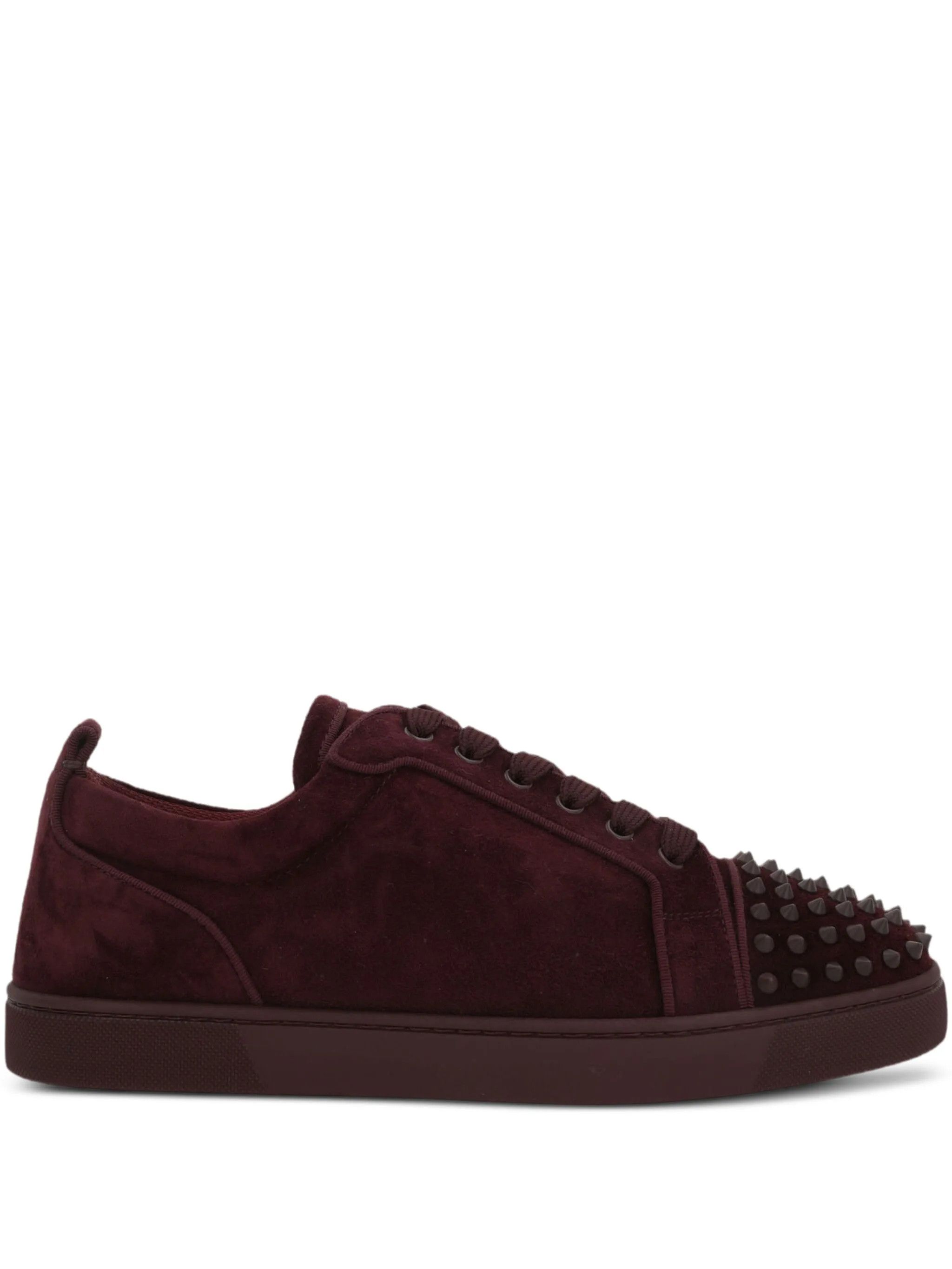 Christian Louboutin os11x0126 Louis Jr. Spikes Suede Sneakers in Burgundy Size US 8 / EU 41 - 1 Thumbnail