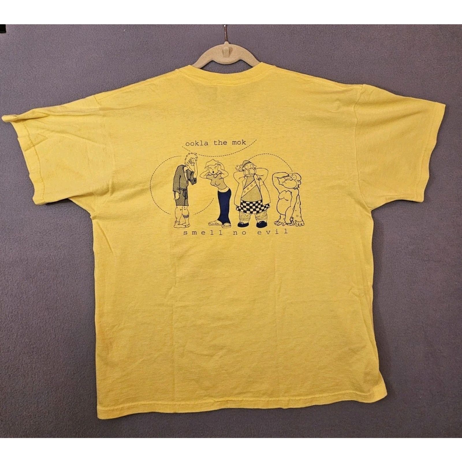 Fruit Of The Loom Ookla The Mok Filk Nerd Rock Tshirt XL Smell No Evil Vtg Yel Size US XL / EU 56 / 4 - 8 Thumbnail