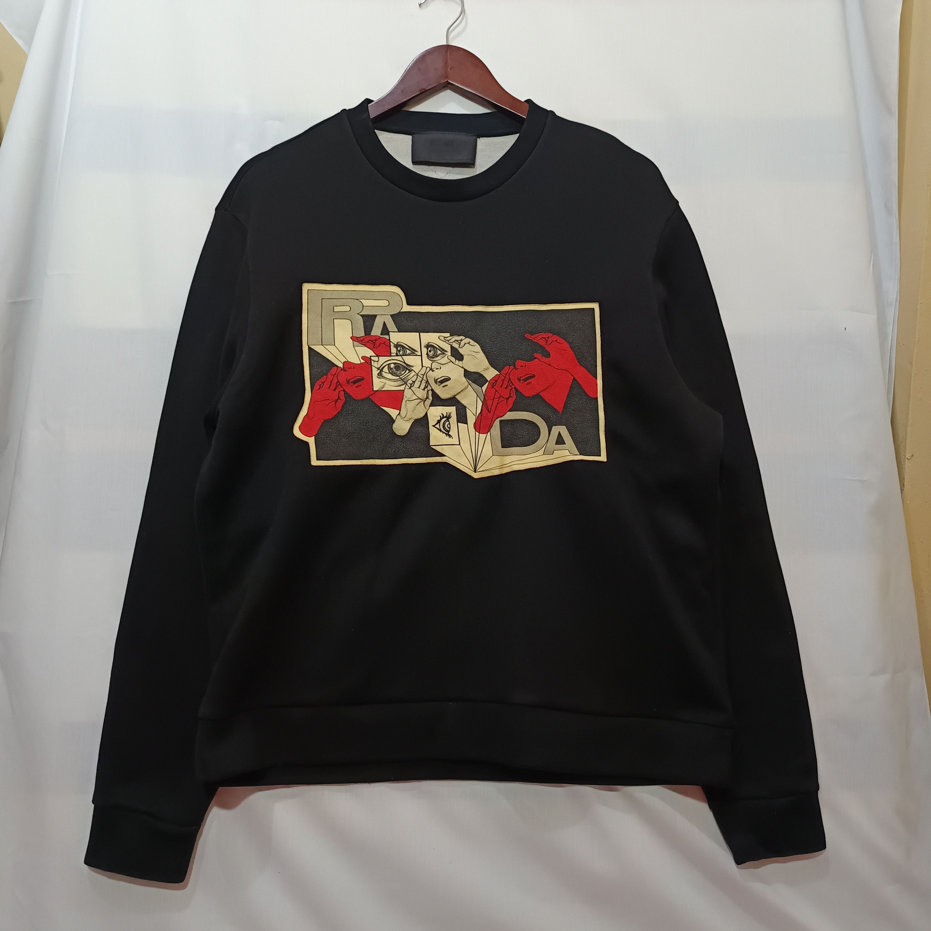 Prada AW18 Logo Patch Jacquard Knit Cardigan | Grailed
