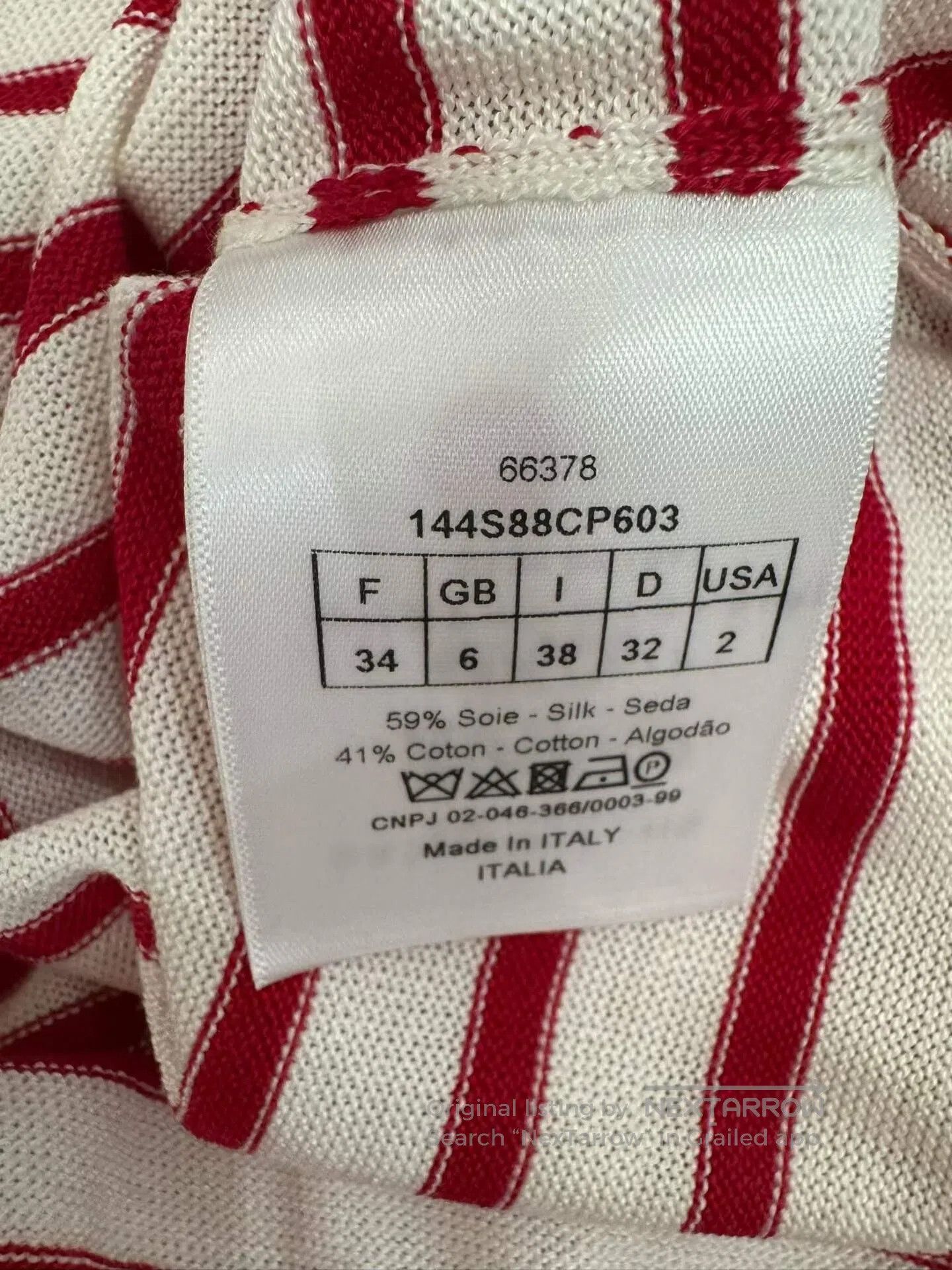 Dior Dior Red and White Stripe Slogan Knit Polo| Size XXS / US 00 / IT 34 - 5 Thumbnail