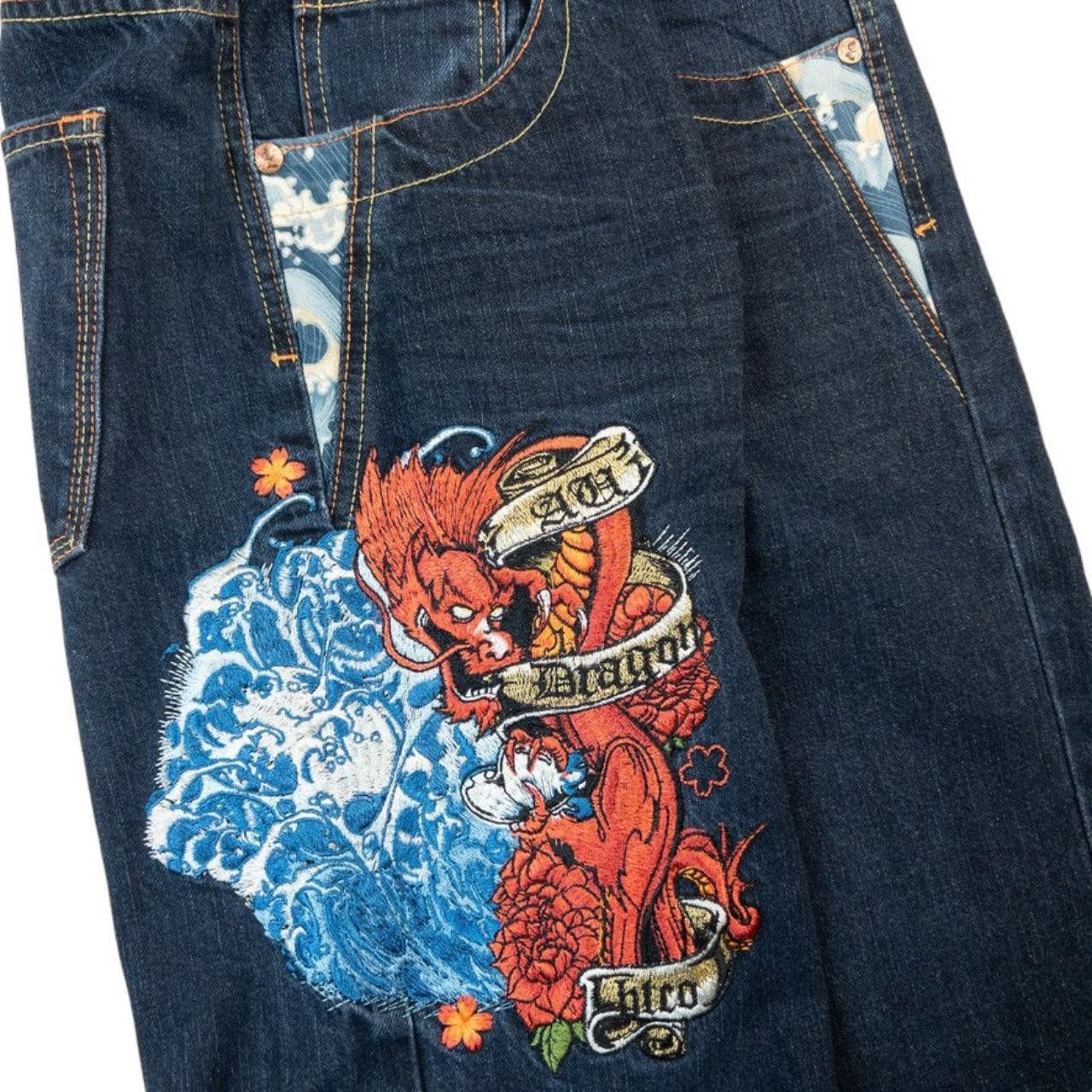 Other Vintage BigTrain Embroidered Dragon Japanese Denim Jeans W32 Size US 32 / EU 48 - 5 Thumbnail