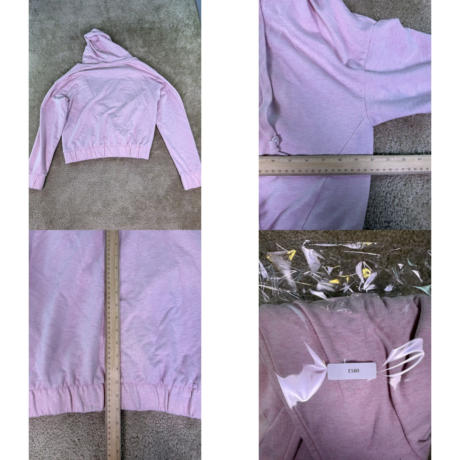 Venus Venus Hoodie Women's Medium Light Pink Drawstring Relaxed Pullover E560 Size M / US 6-8 / IT 42-44 - 8 Thumbnail