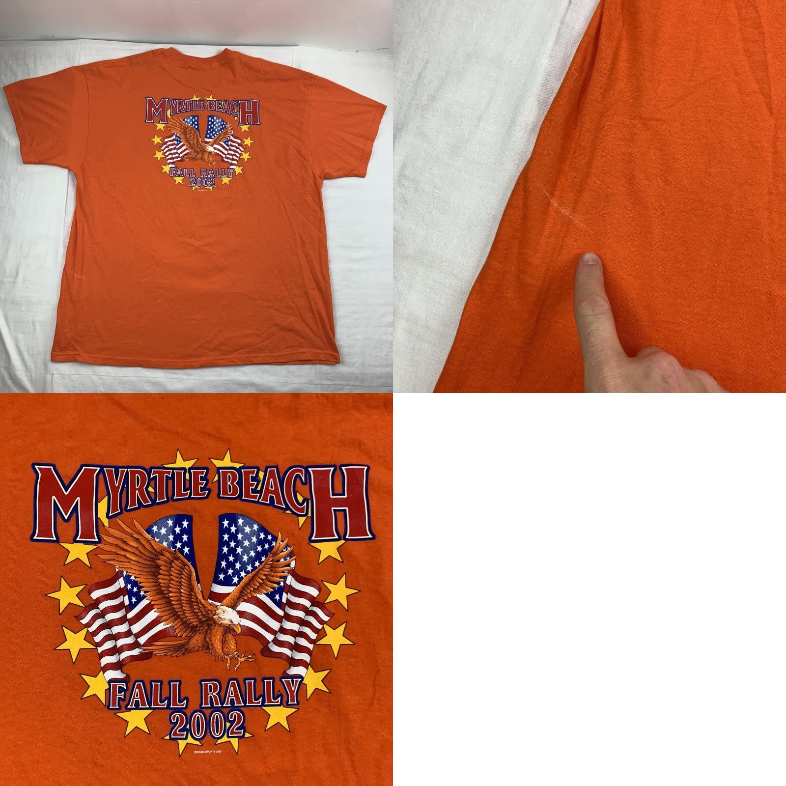 Delta VINTAGE Myrtle Beach Fall Rally 2002 Biker Shirt Adult 2XL Orange Y2K Motorcycle Shirt Mens 2XL Size US XXL / EU 58 / 5 - 8 Thumbnail