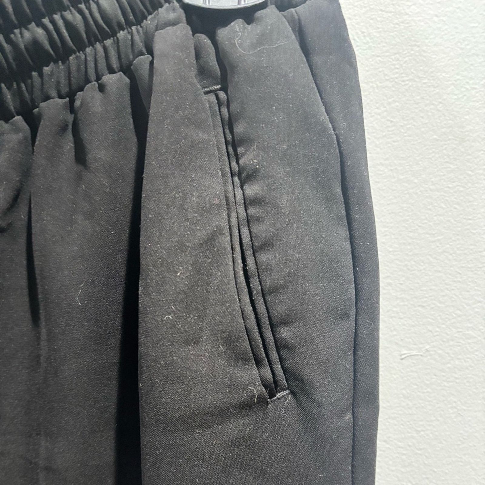 Warehouse WAREHOUSE Black Soft Drawstring Ruched Jogger Pants Sz 12 Size 34" / US 12 / IT 48 - 6 Thumbnail