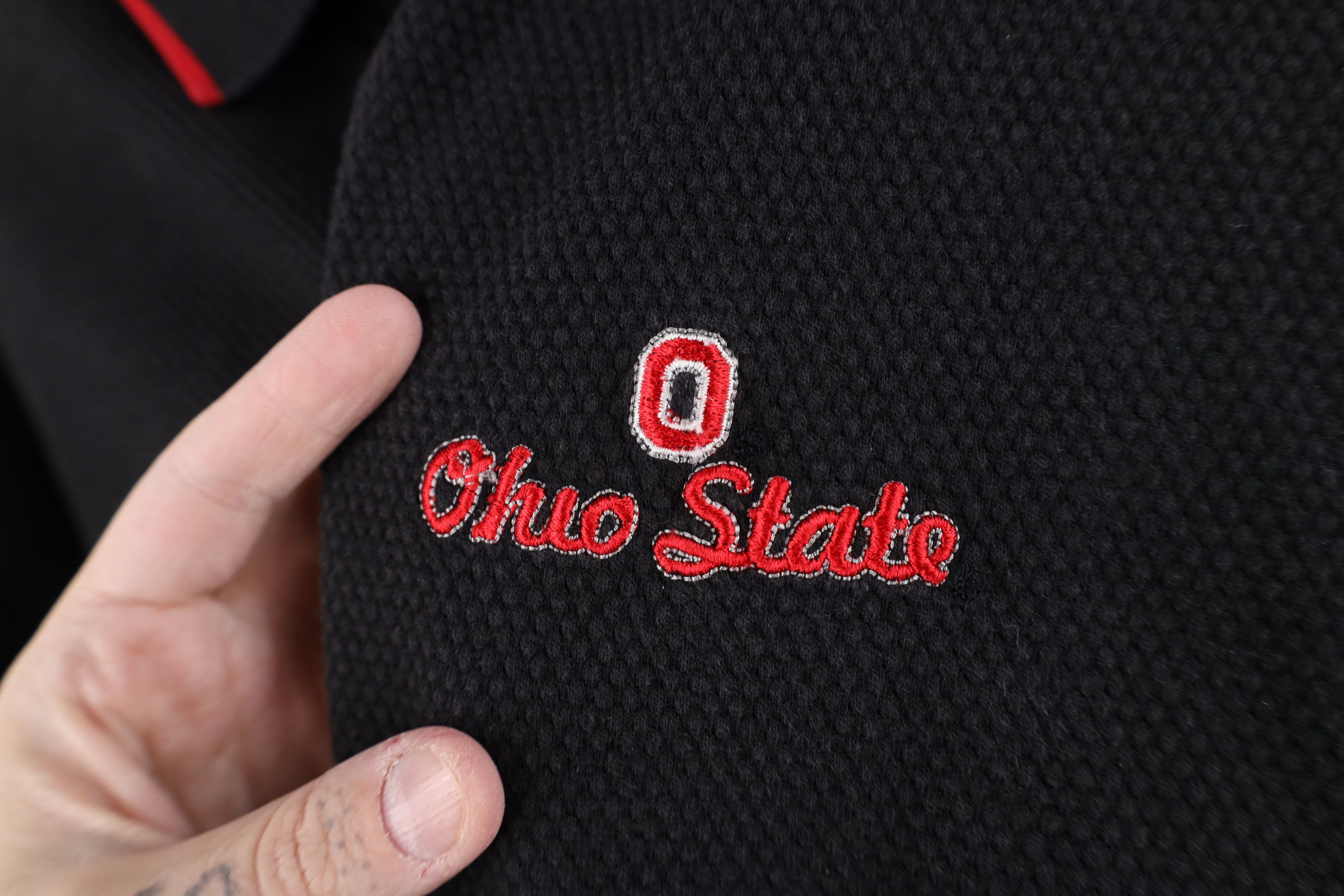 Vintage Vintage 90s Y2K Ohio State University Thermal Knit Golf Polo Size US M / EU 48-50 / 2 - 4 Thumbnail