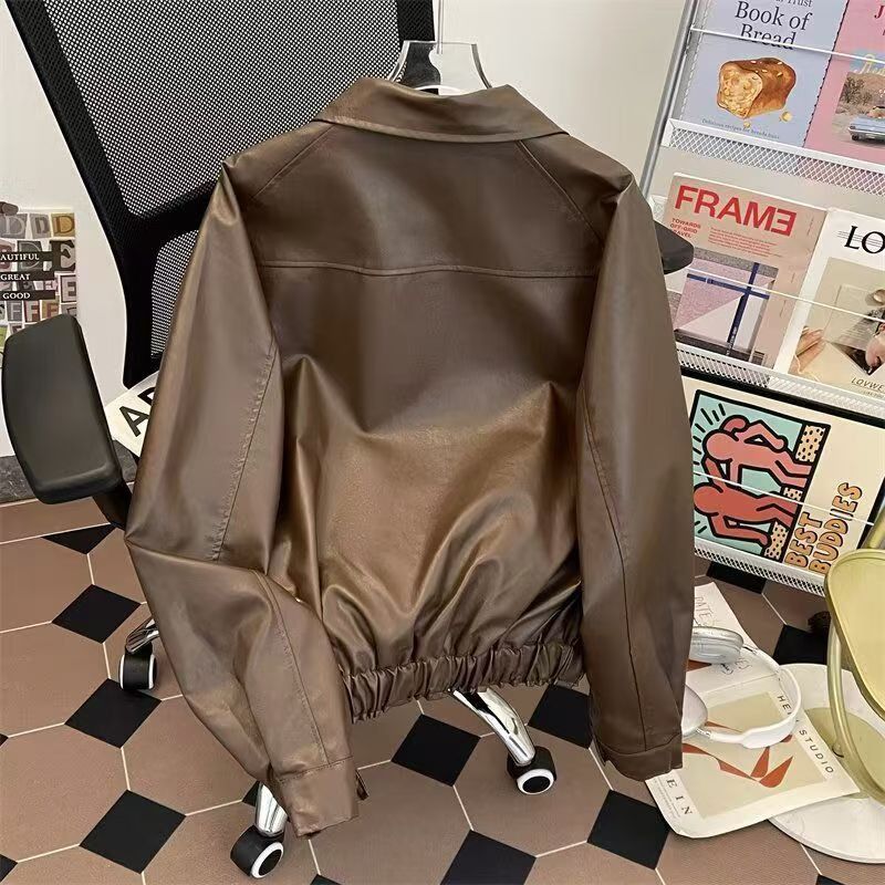 Vintage Brown Faux Leather Jacket Size US M / EU 48-50 / 2 - 3 Thumbnail
