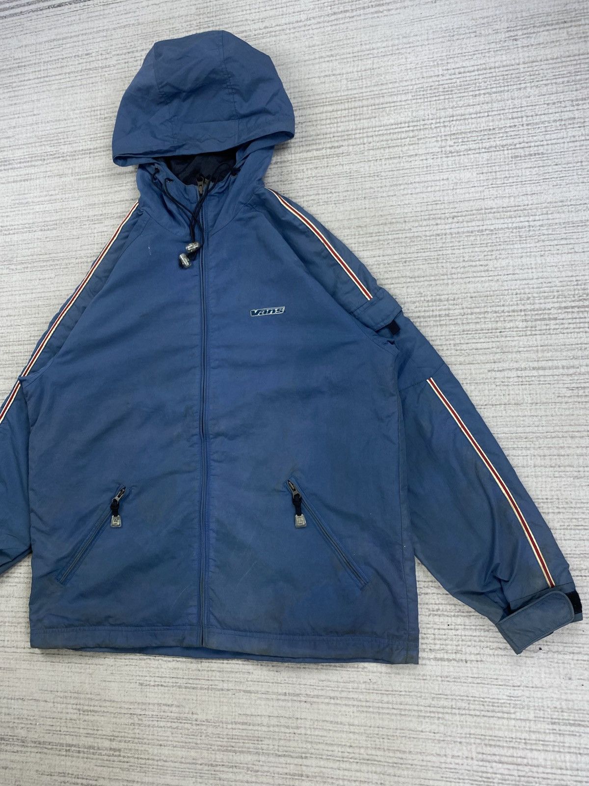 Vans × Vintage Vintage 90s Vans Distressed Zipper Hoodie Jacket Size US L / EU 52-54 / 3 - 4 Thumbnail